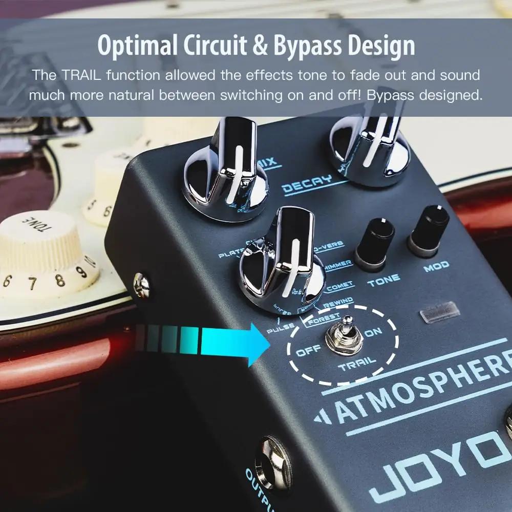 JOYO alumiinium reverb-pedaal kitarrile — atmosfääriline heli – pakend ja tarvikud