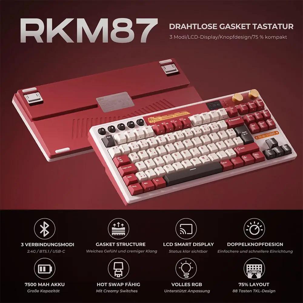 RK ROYAL KLUDGE punane M87 – Gasket 75% mänguklahvistik – detailne vaade