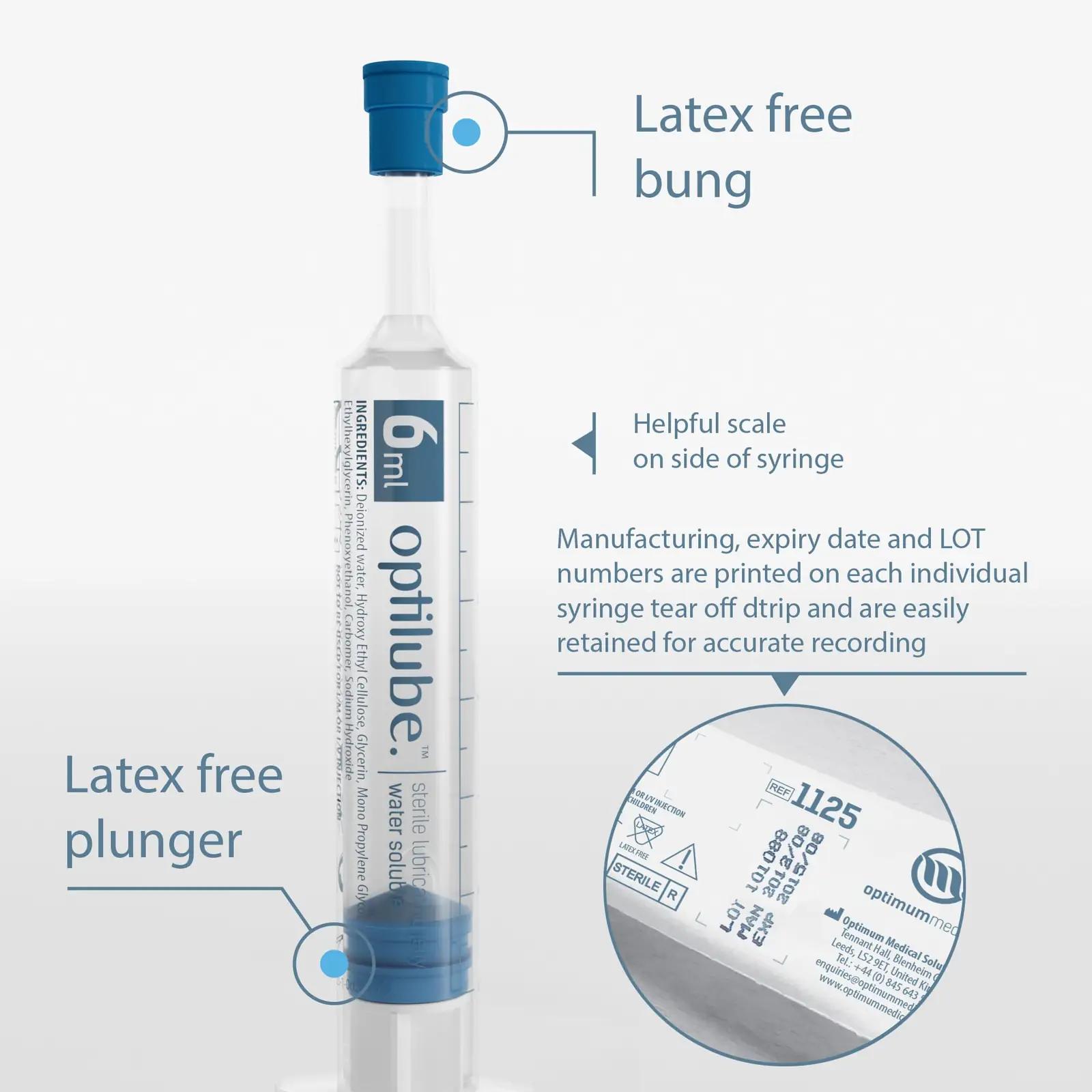OPTILUBE steriilne libesti süstlites — 6 ml, praktiline pakend – pilt 7
