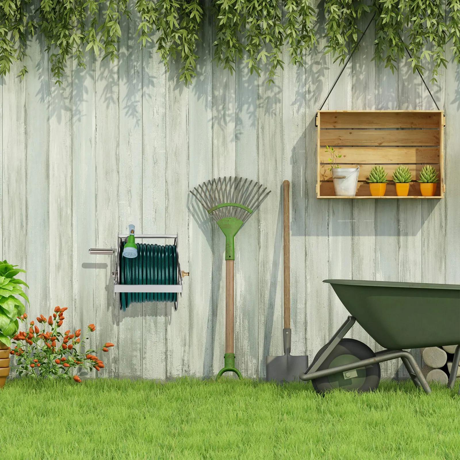 Relaxdays vastupidav metallist voolikutrommel – detailne vaade