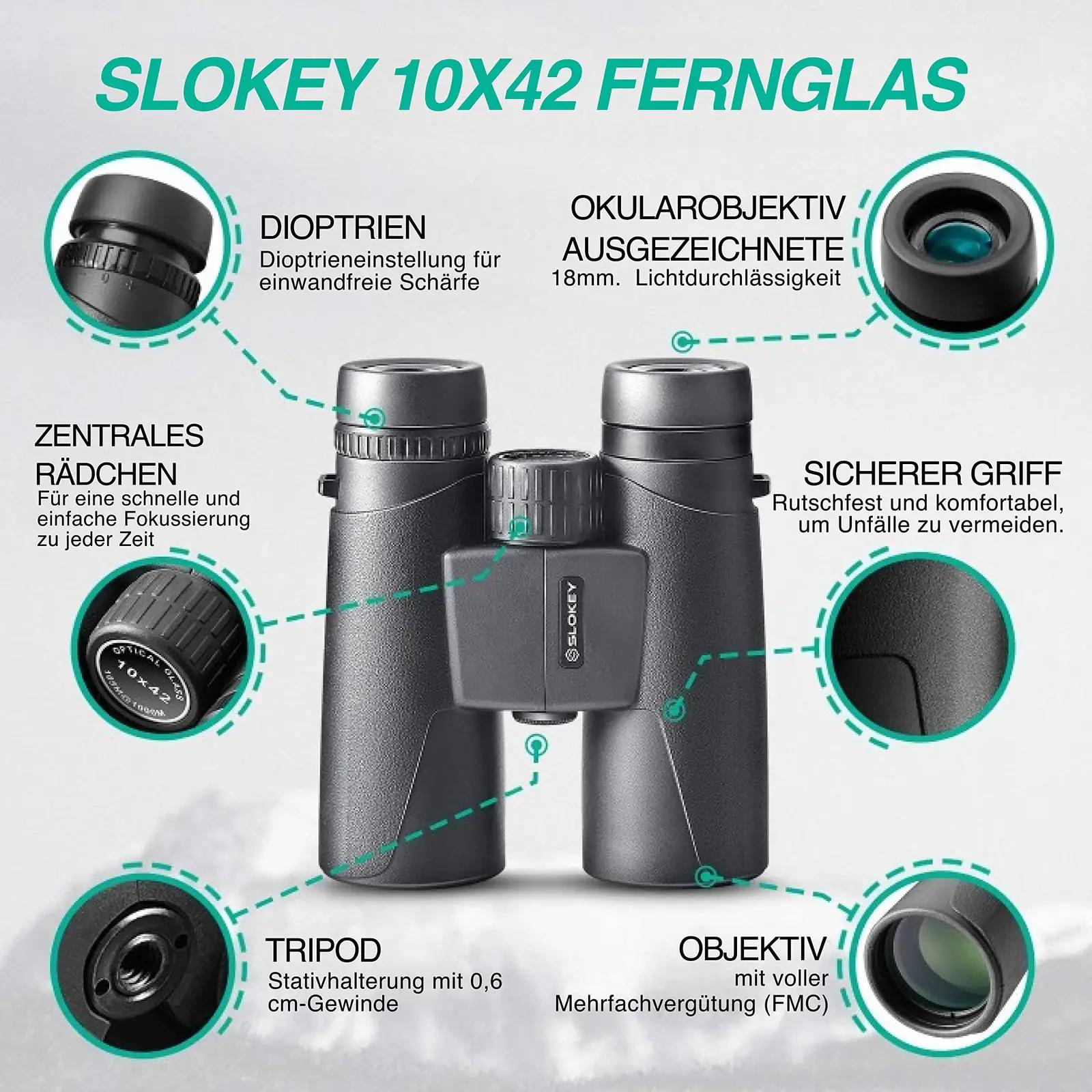 Slokey Discover The World 10×42 binokkel — kerge ja veekindel – pilt 9