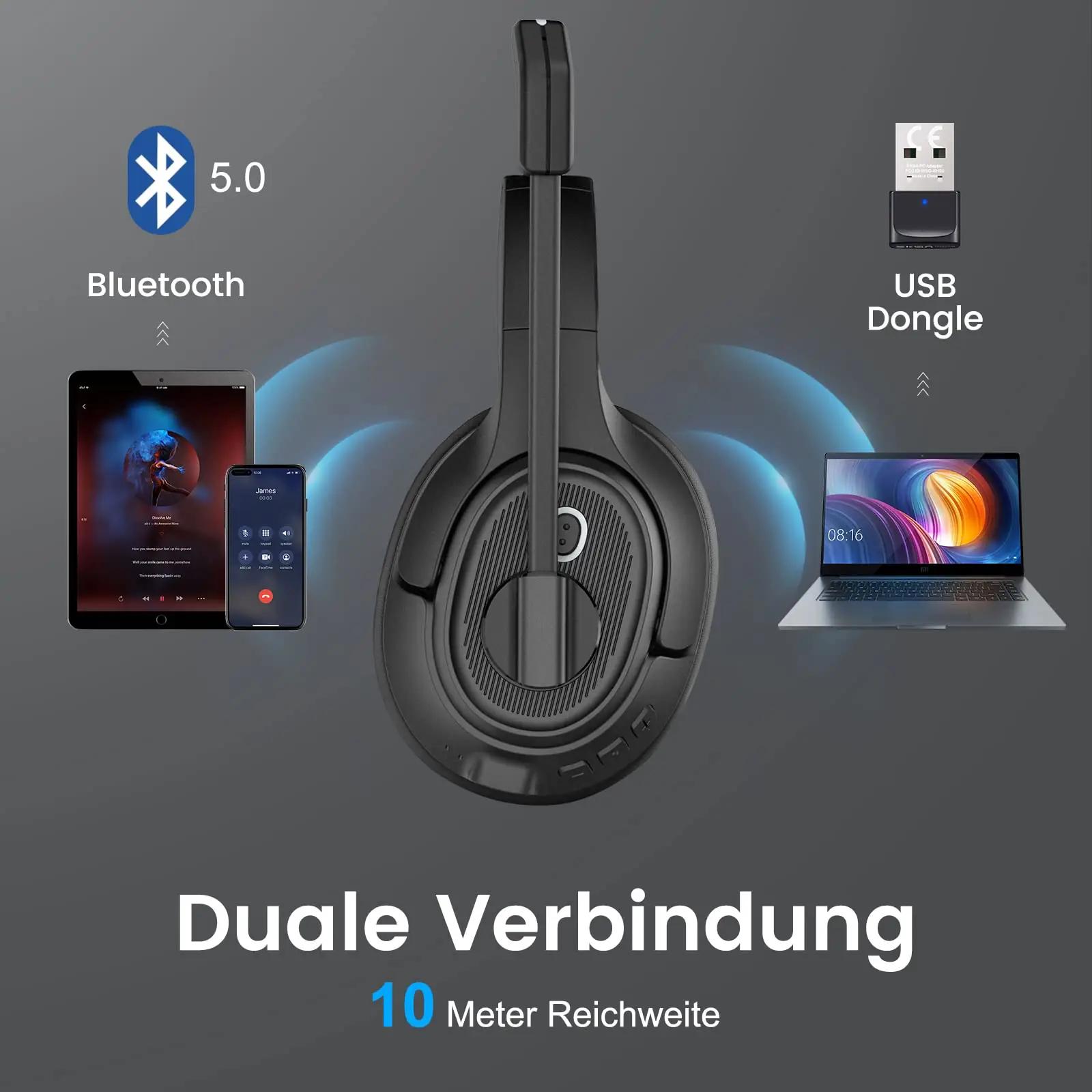 EKSA mugav over-ear peakomplekt töö- ja kodukasutuseks H6 – detailne vaade