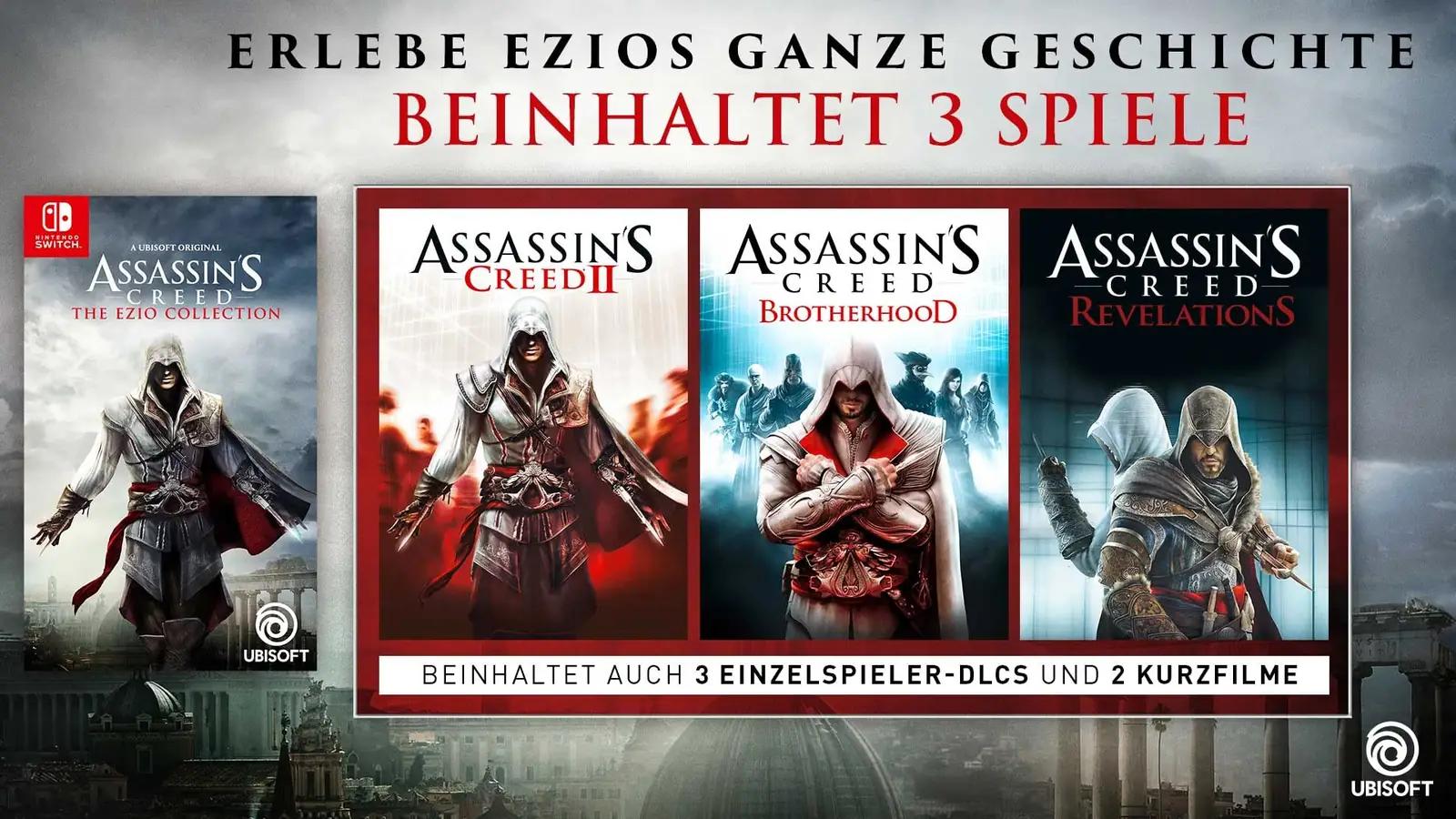 Ubisoft mängukollektsioon Nintendo Switch jaoks – Ezio komplekt – detailne vaade