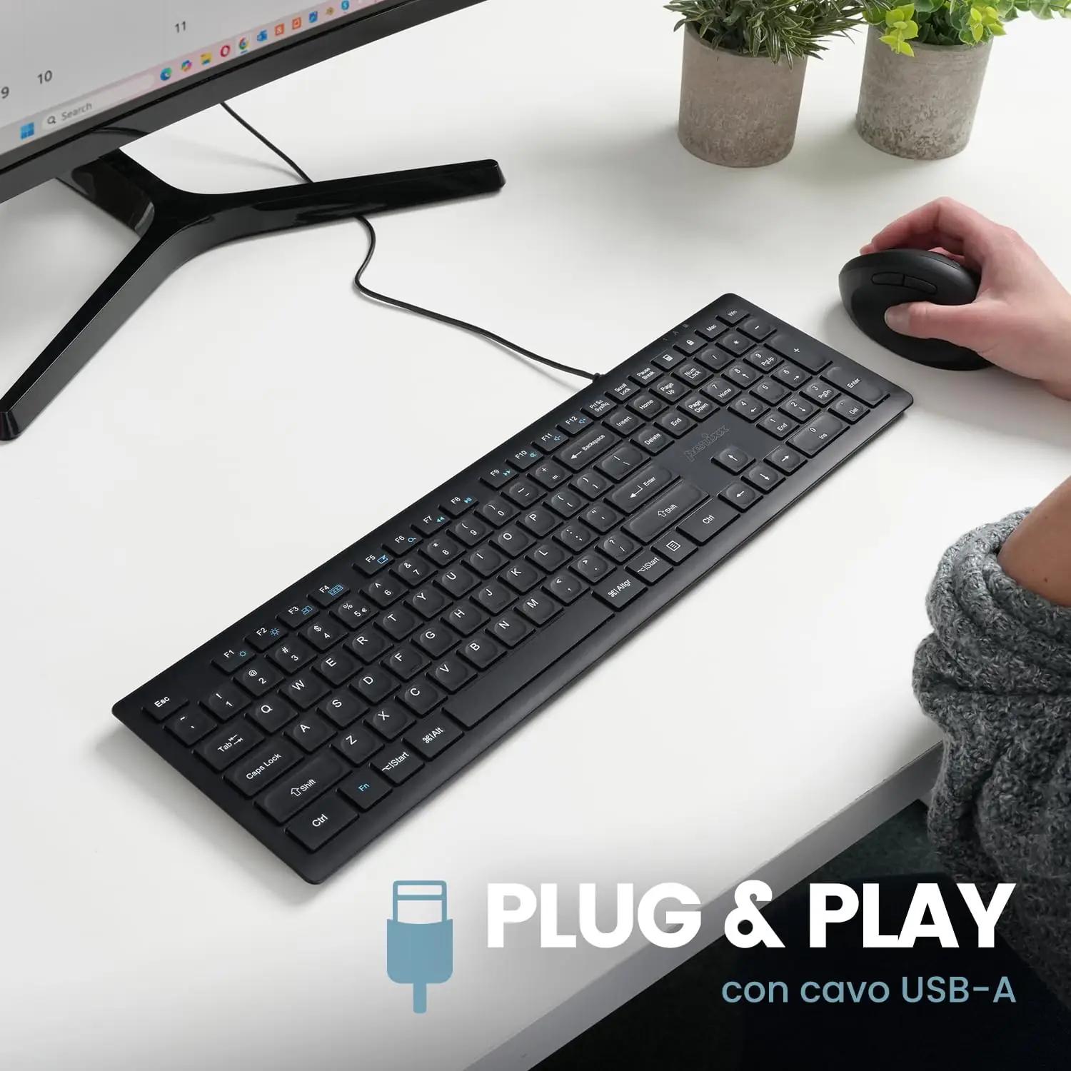 Perixx mugav ja vaikne USB-klaviatuur töökohale — plastik – lisavaade