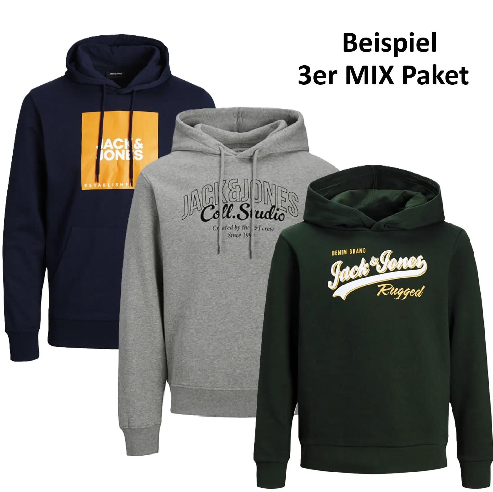 JACK & JONES pehme puuvillane kapuutsiga hoodie komplekt (3 tk) – kasutusnäide
