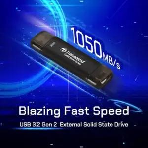 Transcend TS256GESD310C ssd – detailne lähivaade