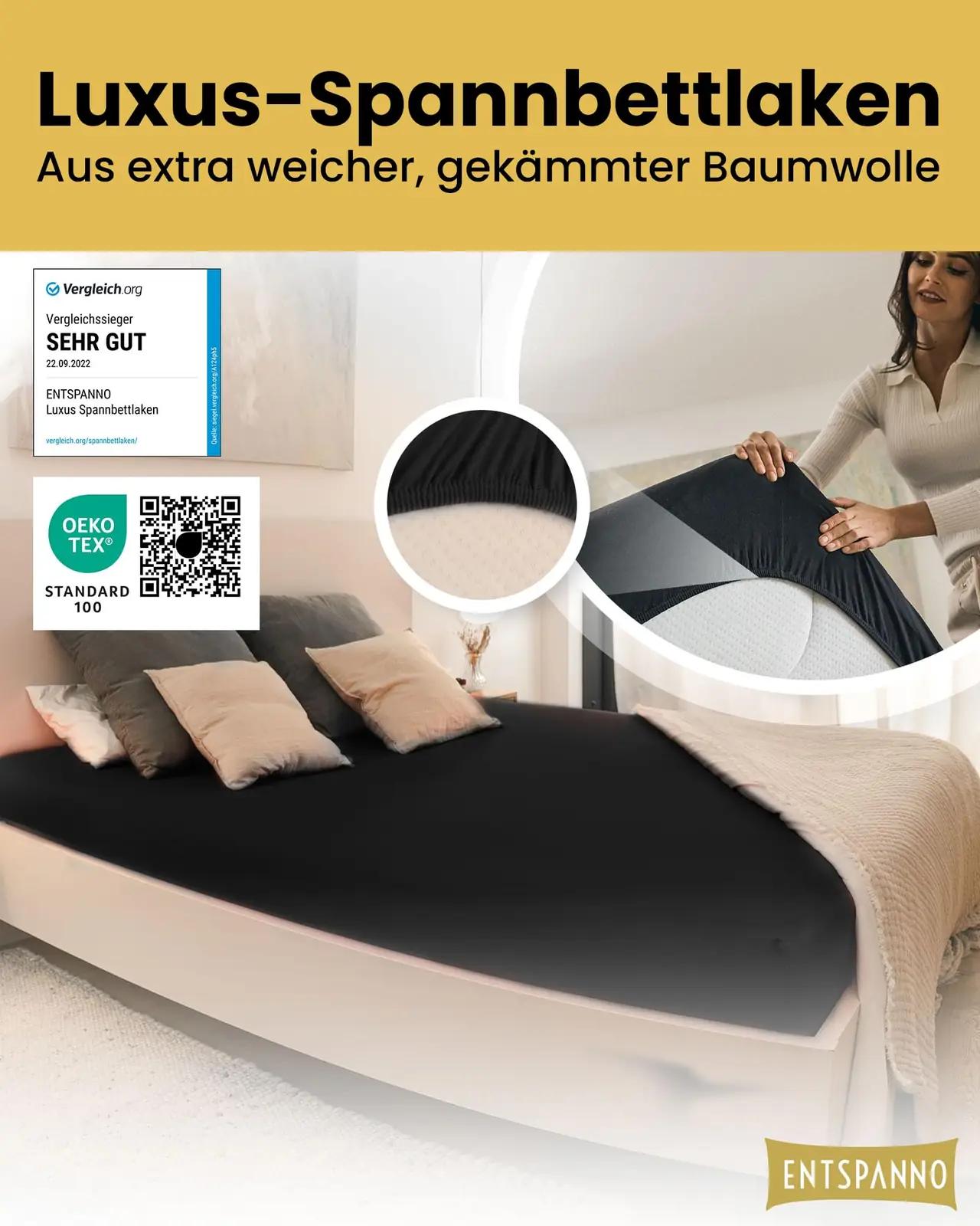 ENTSPANNO pehme luksuslinane voodilinane – sobib 180–200 cm – detailne vaade