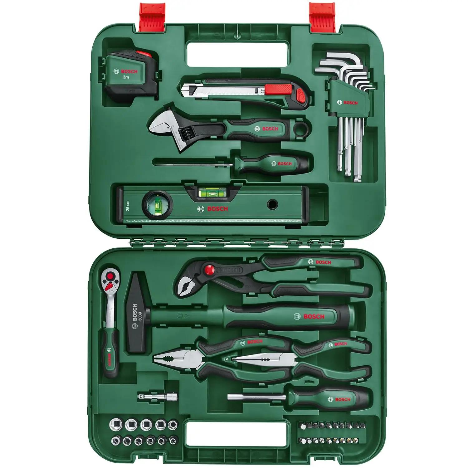 Bosch kvaliteetne tööriistakomplekt 52 osa – detailne vaade