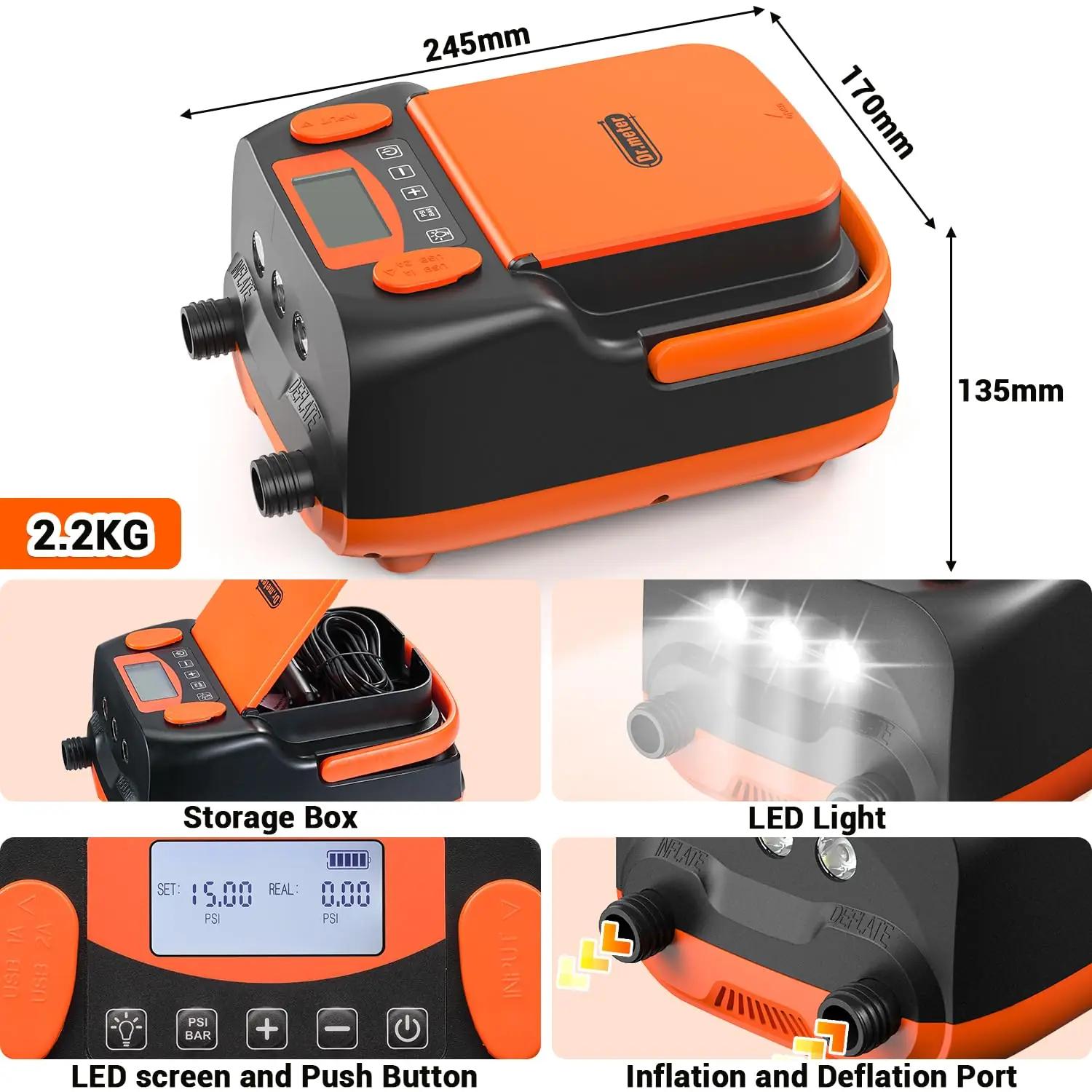 Dr.meter vastupidav 6000mAh laetav elektriline SUP-pump – kasutusnäide