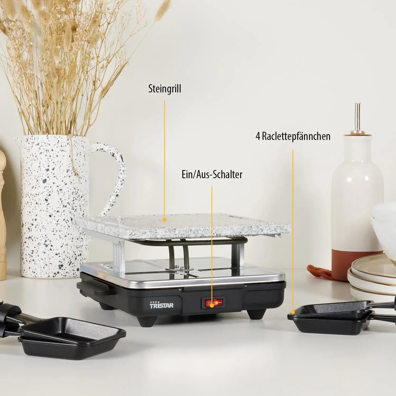 Tristar stein-grillplaat – keraamiline grill 4-le, BPA-vaba – detailne vaade