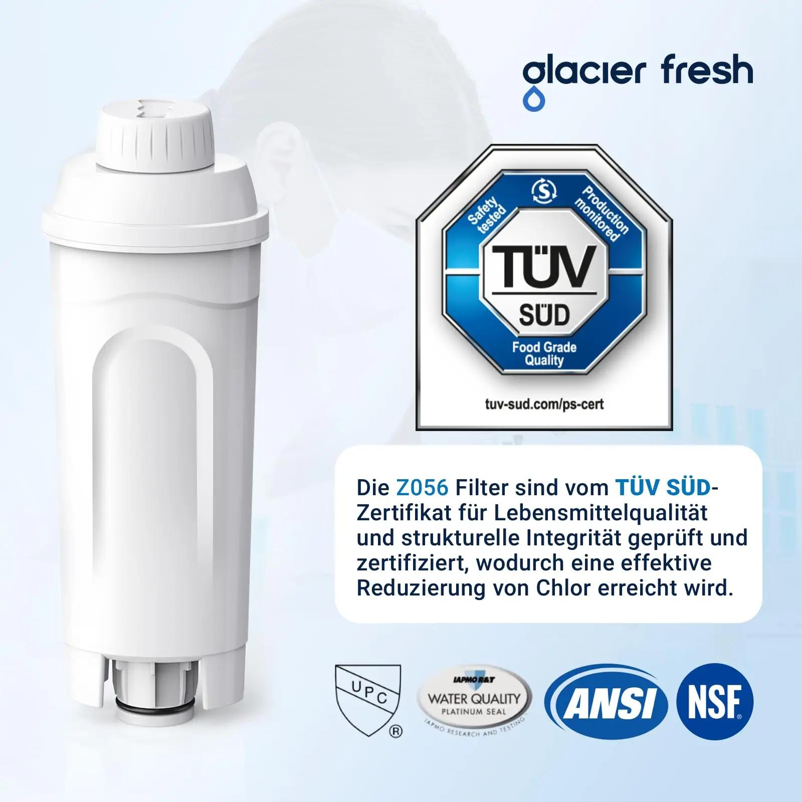 GLACIER FRESH aktiivsüsi veefilter kohvimasinale — 4 tk komplekt – pakend ja tarvikud