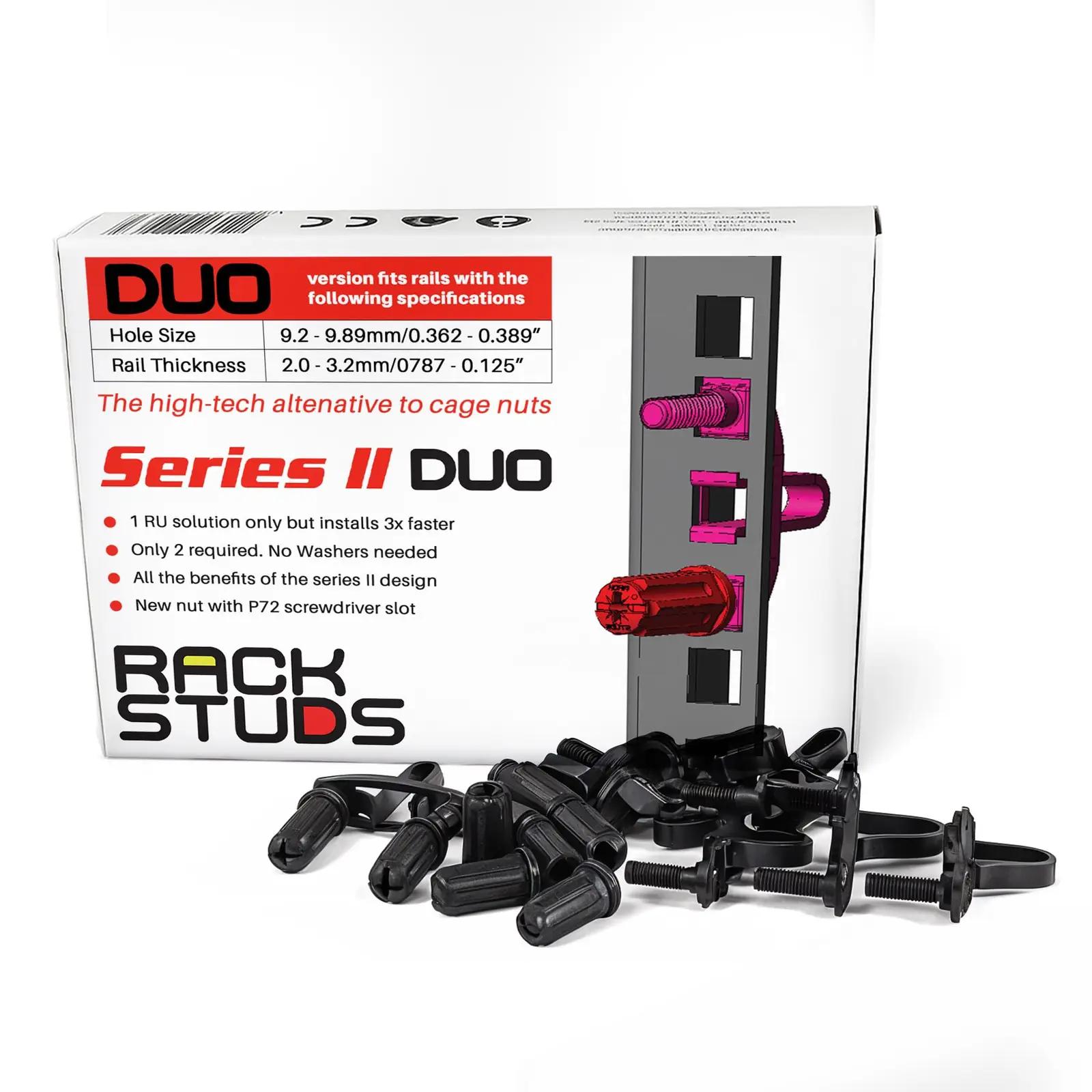 Rackstuds DUO50 rack-kinnitused — kindel ja kiire paigaldus