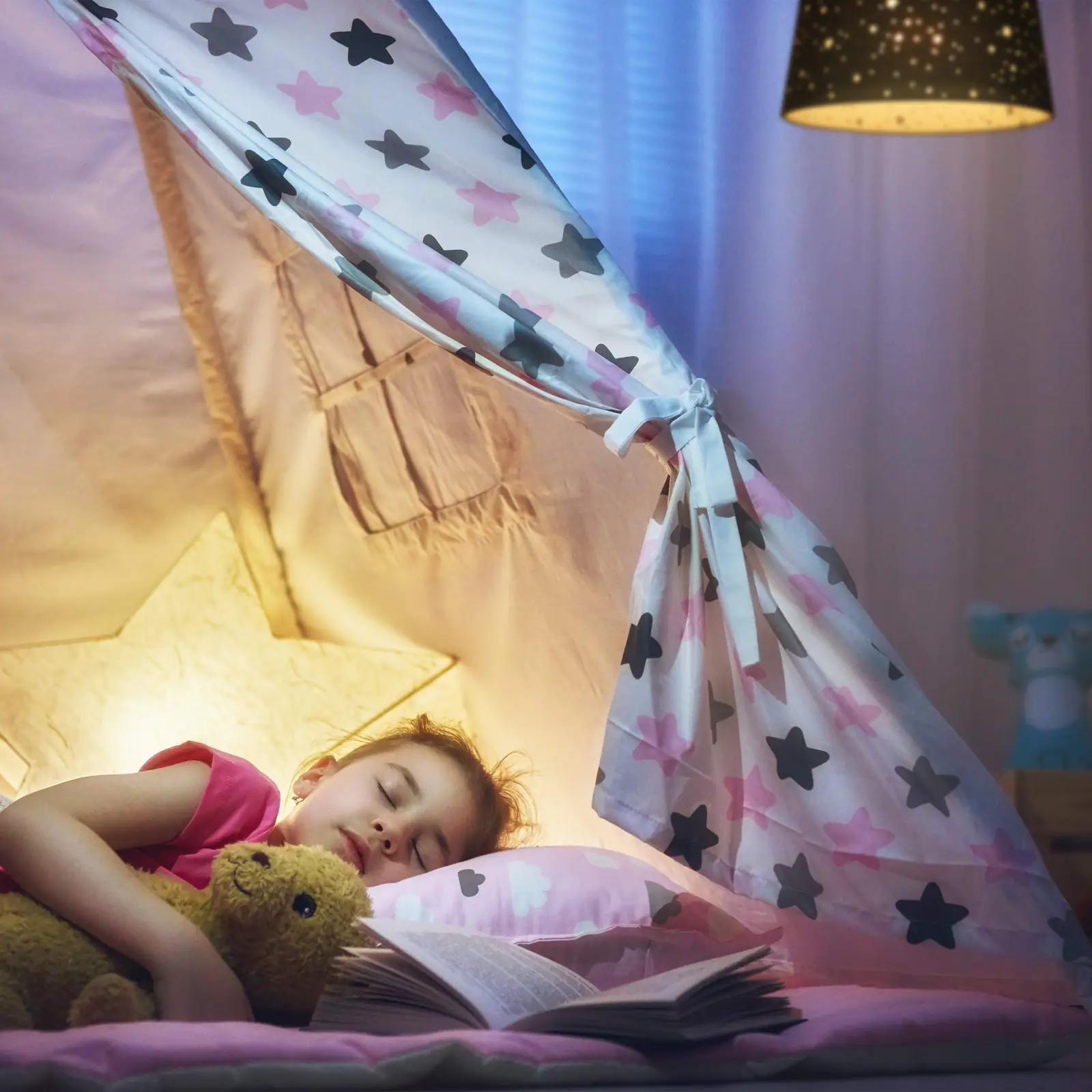 Relaxdays roosa lastenurkade ripats-lamp – pilt 6