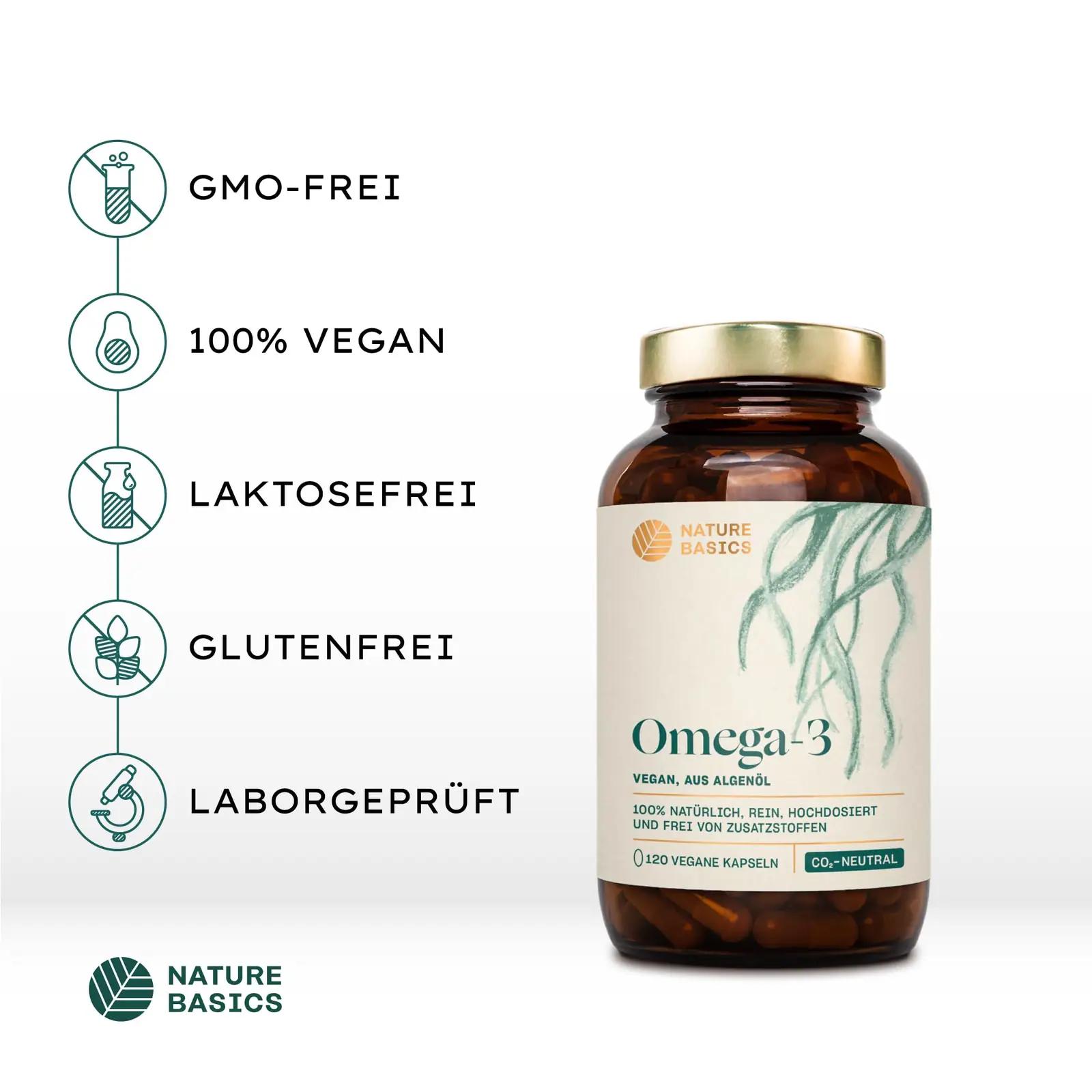 Nature Basics vegan Omega-3 algaõli — aju- ja südameabi – lisavaade