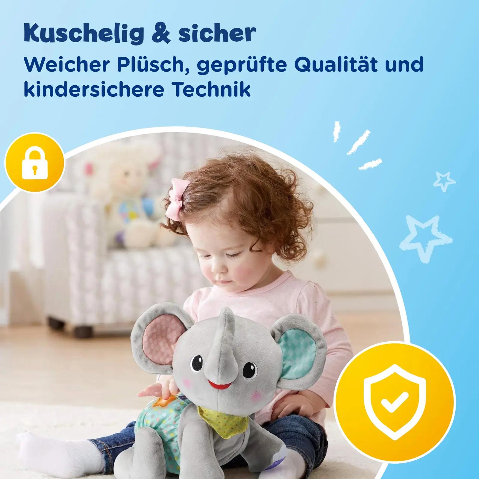 VTech Baby pehme krokodilli‑stiilis mängu‑elefant lapsele – lisavaade