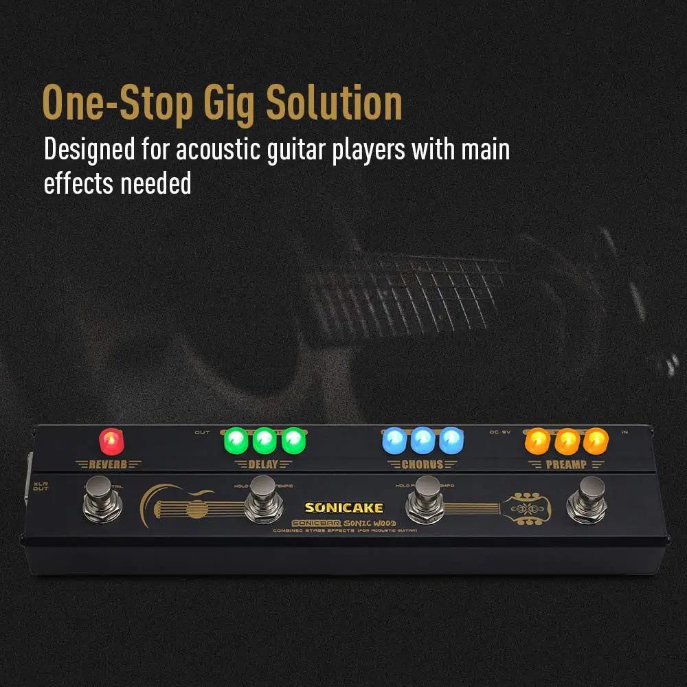 SONICAKE puidune multi-efektpedal akustilisele kitarrile — – detailne vaade