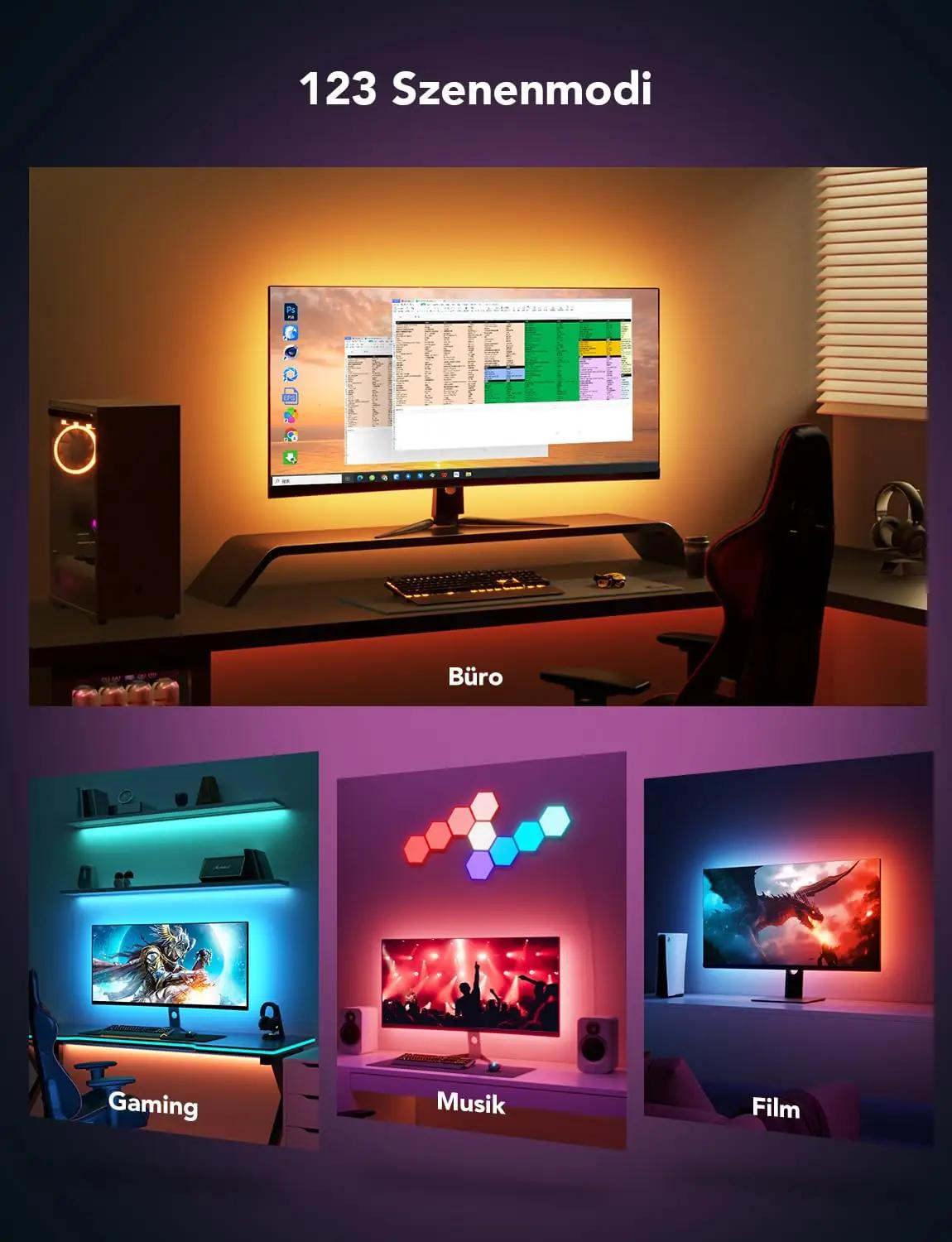 Govee RGBIC LED taustavalgustus 27–34″ ekraanidele — mänguruumi – pilt 6