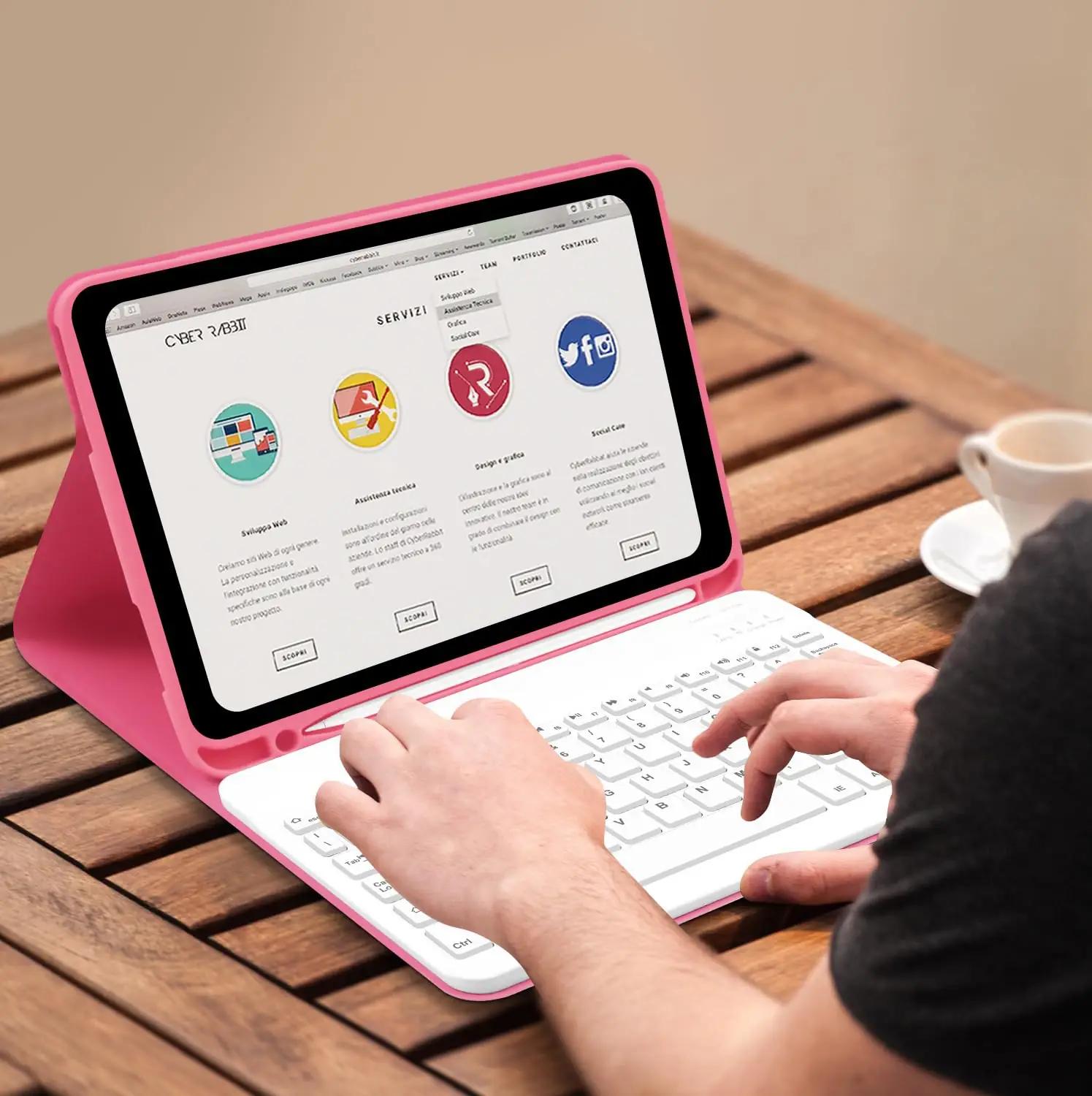 Lielax pehme silikoonkaitse ja eemaldatav klaviatuur iPadile – lisavaade