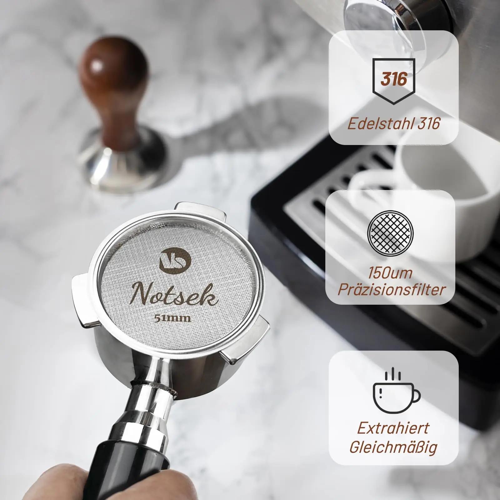 NOTSEK roostevaba 51 mm espresso-puck для stabiilseks tõmbeks – pilt 6