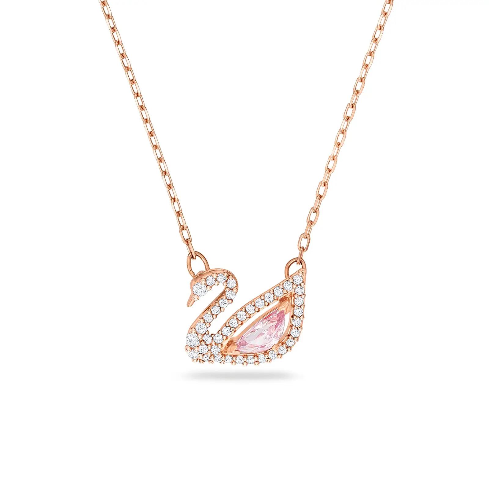 Swarovski roosakuldne luigekaelakee — elegantne kingitus