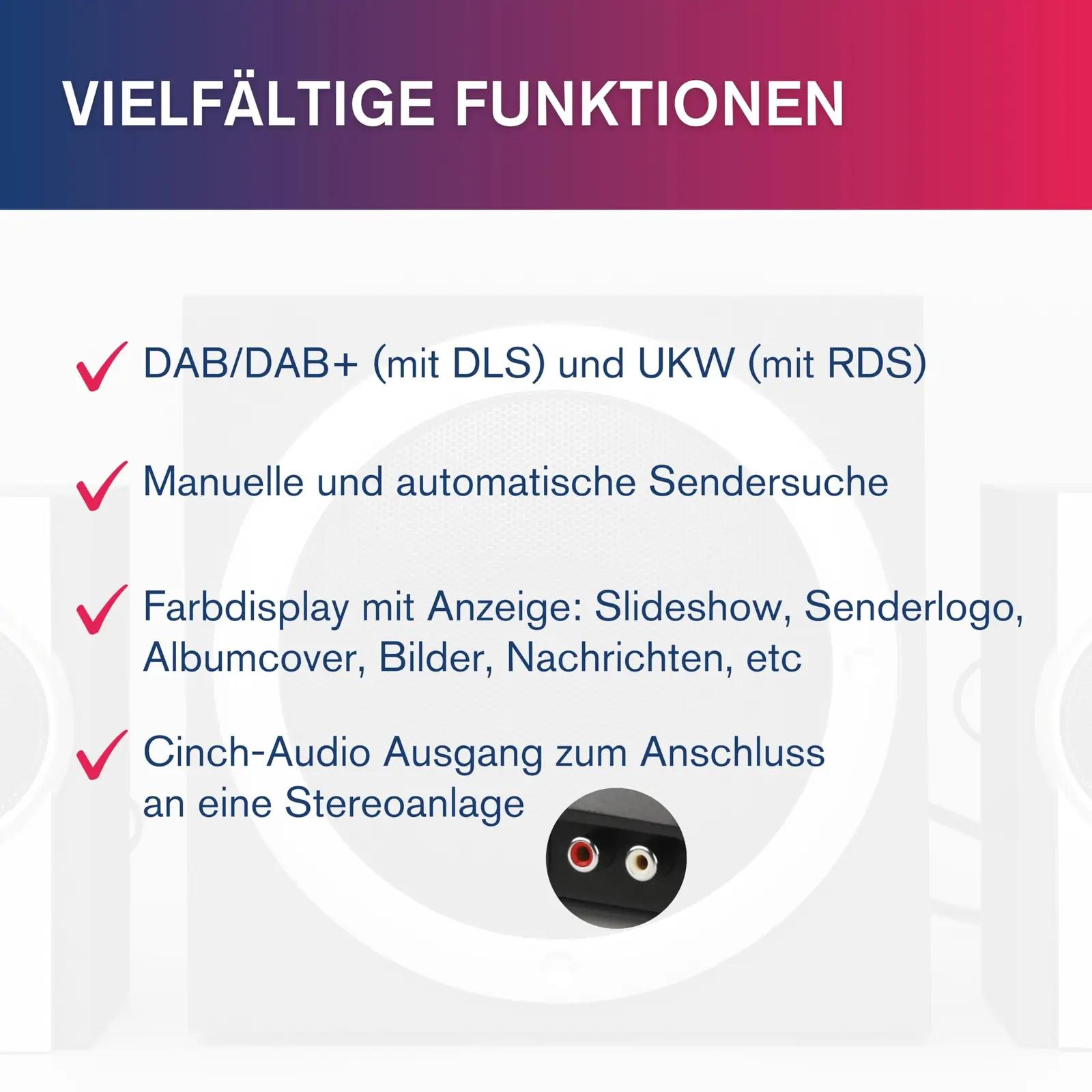 Albrecht digitaalne DAB+ adapter — värviline ekraan ja antenn – lisavaade