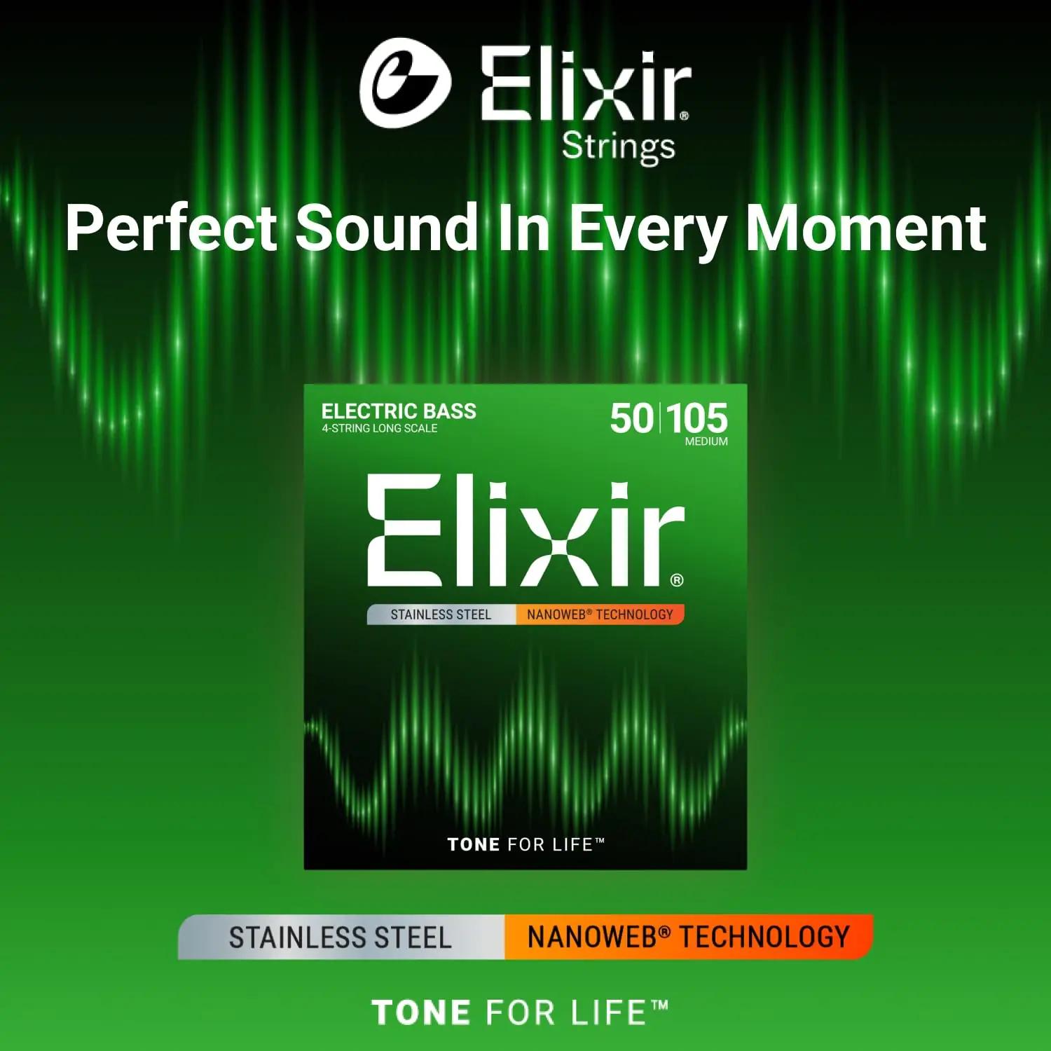 Elixir roostevabast terasest bassikeeled — kauakestev heli – pakend ja tarvikud