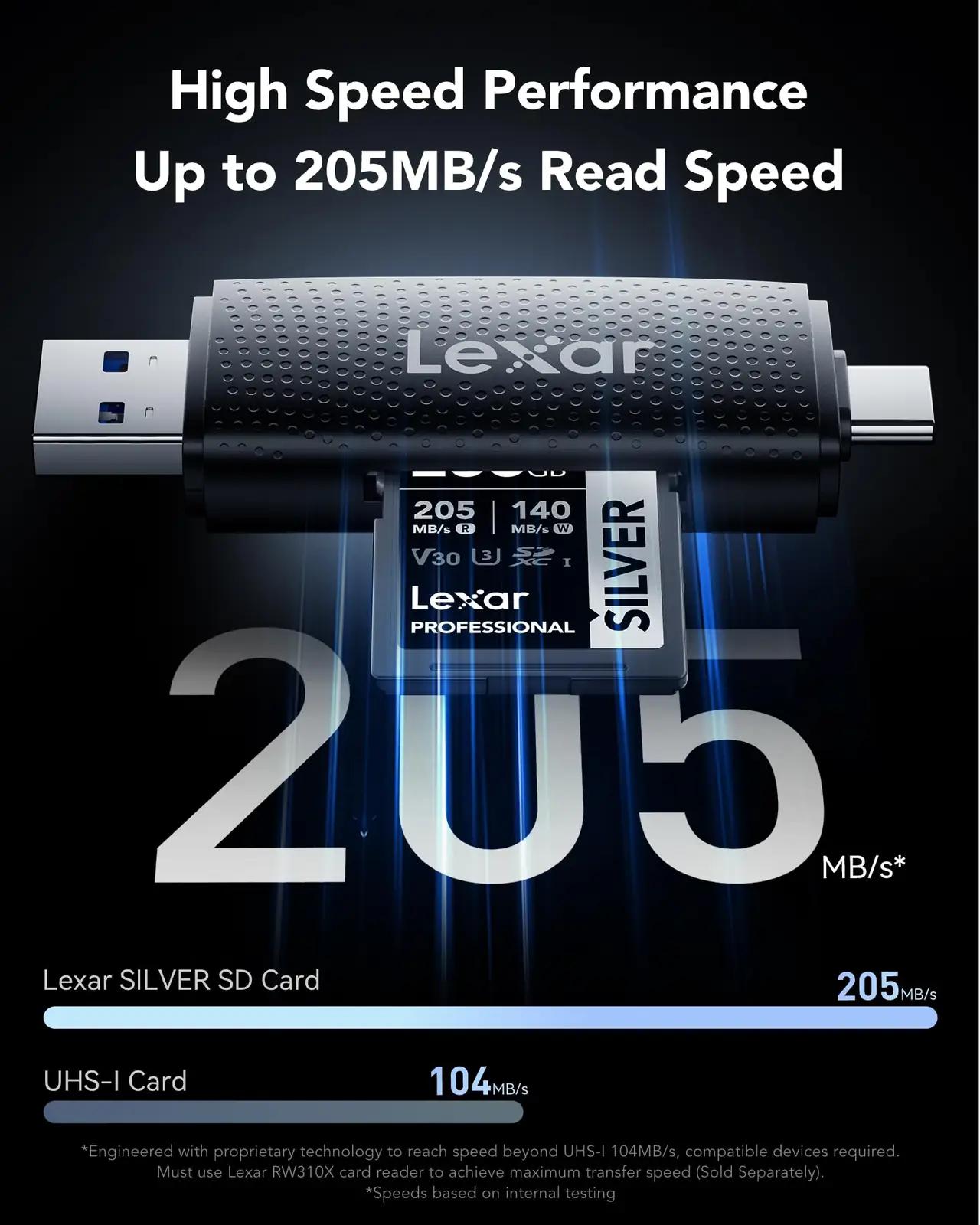 Lexar LSDSILV256G-BNNAA mälukaardid – detailne lähivaade