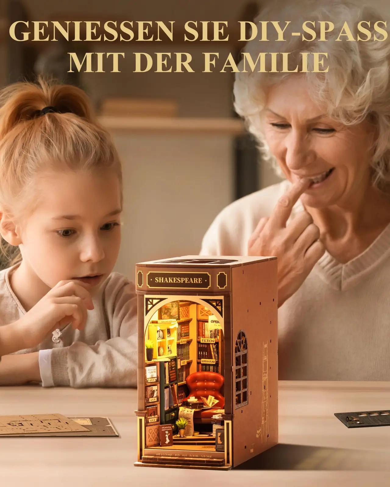 Rolife puidust Book Nook — raamatupoe dioraam igaks riiuliks – lisavaade