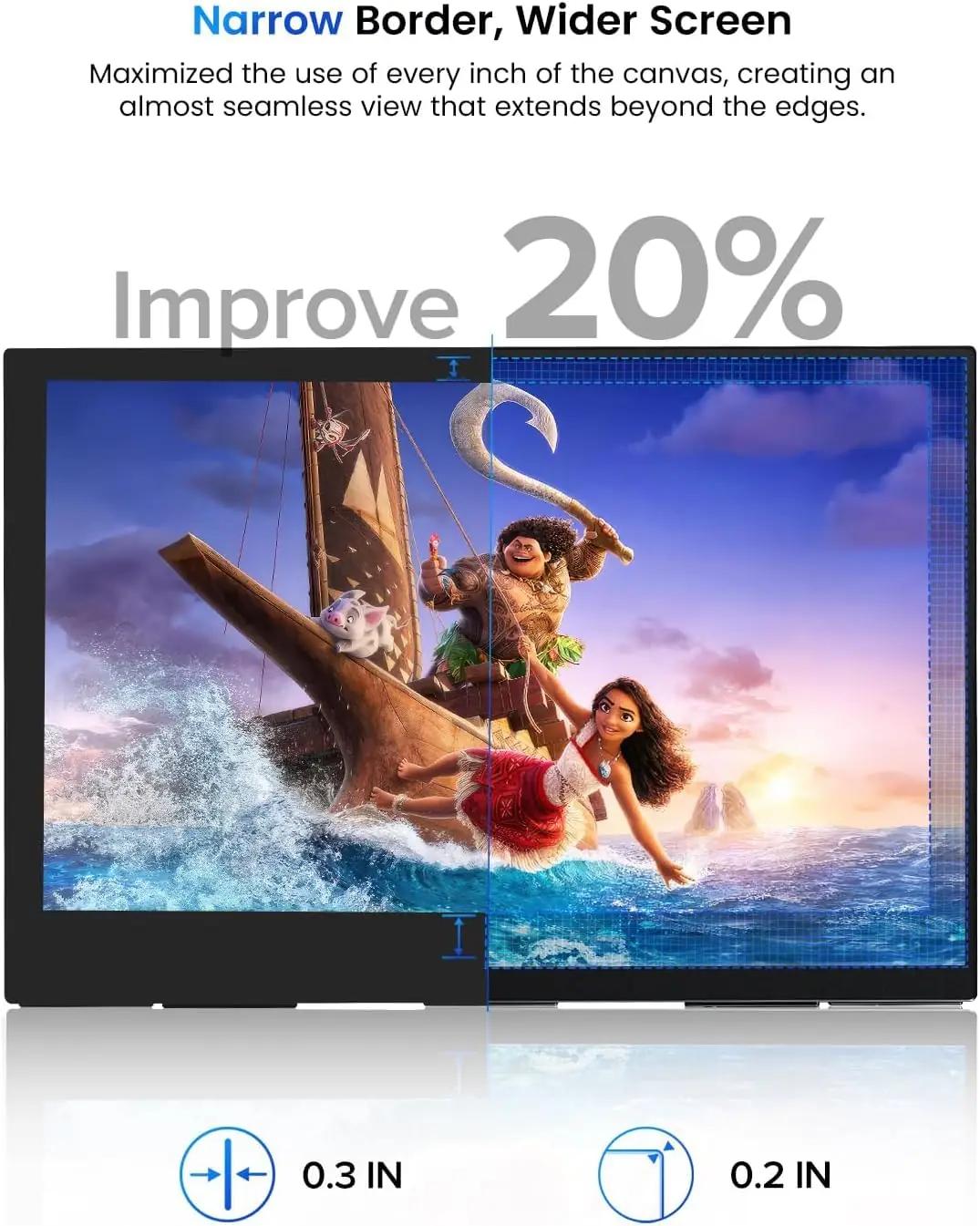 UPERFECT kaasaskantav 15,6″ Full HD monitor töö- ja mänguks – detailne vaade