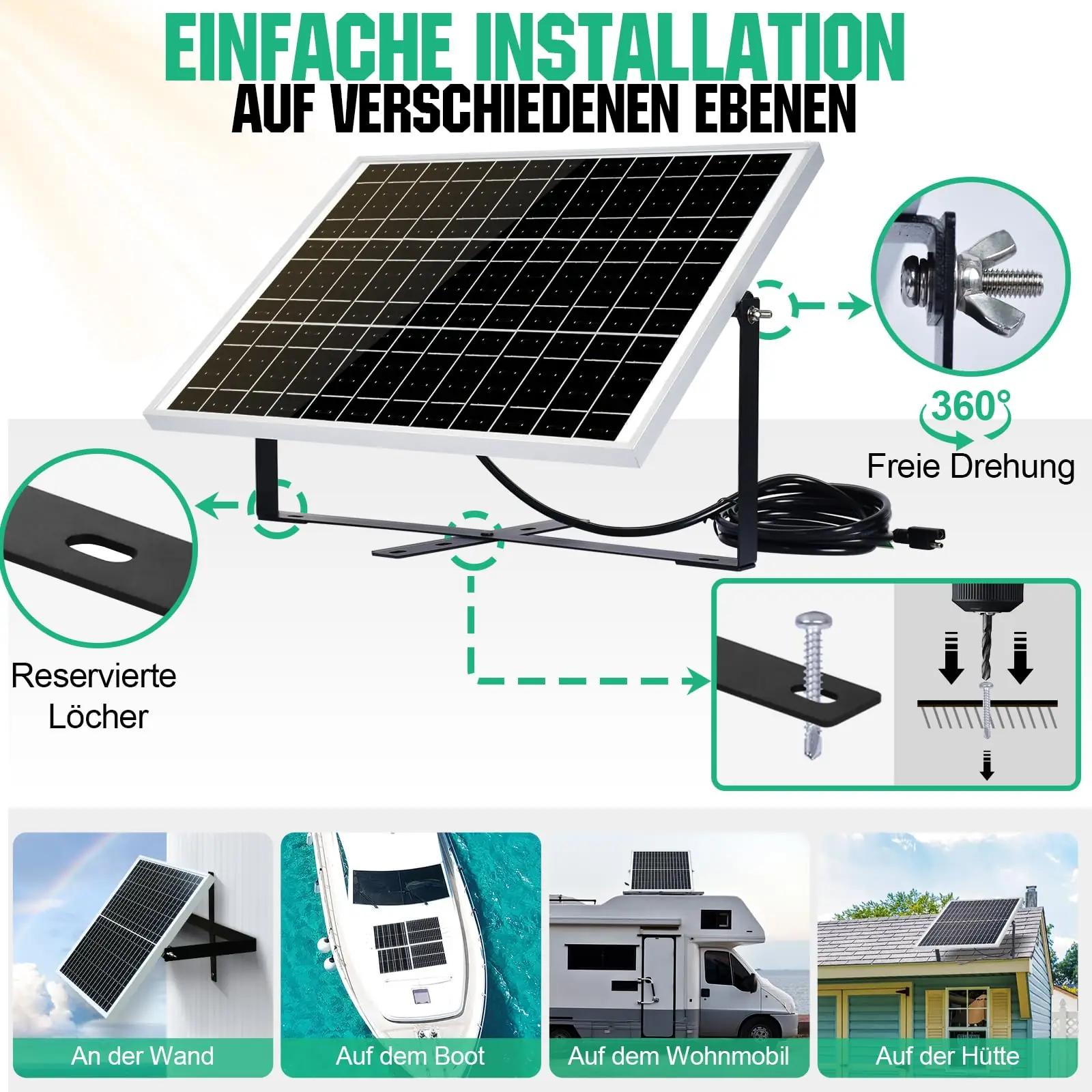 ECO-WORTHY 25W päikesepaneeli komplekt – vastupidav 12V lahendus – pakend ja tarvikud