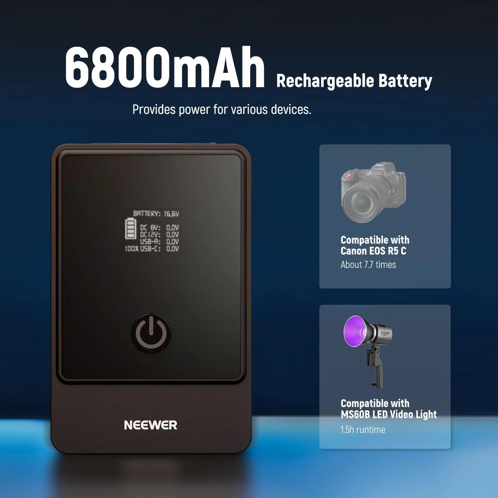 NEEWER vastupidav Mini V Mount aku 6800mAh kingituseks – lisavaade