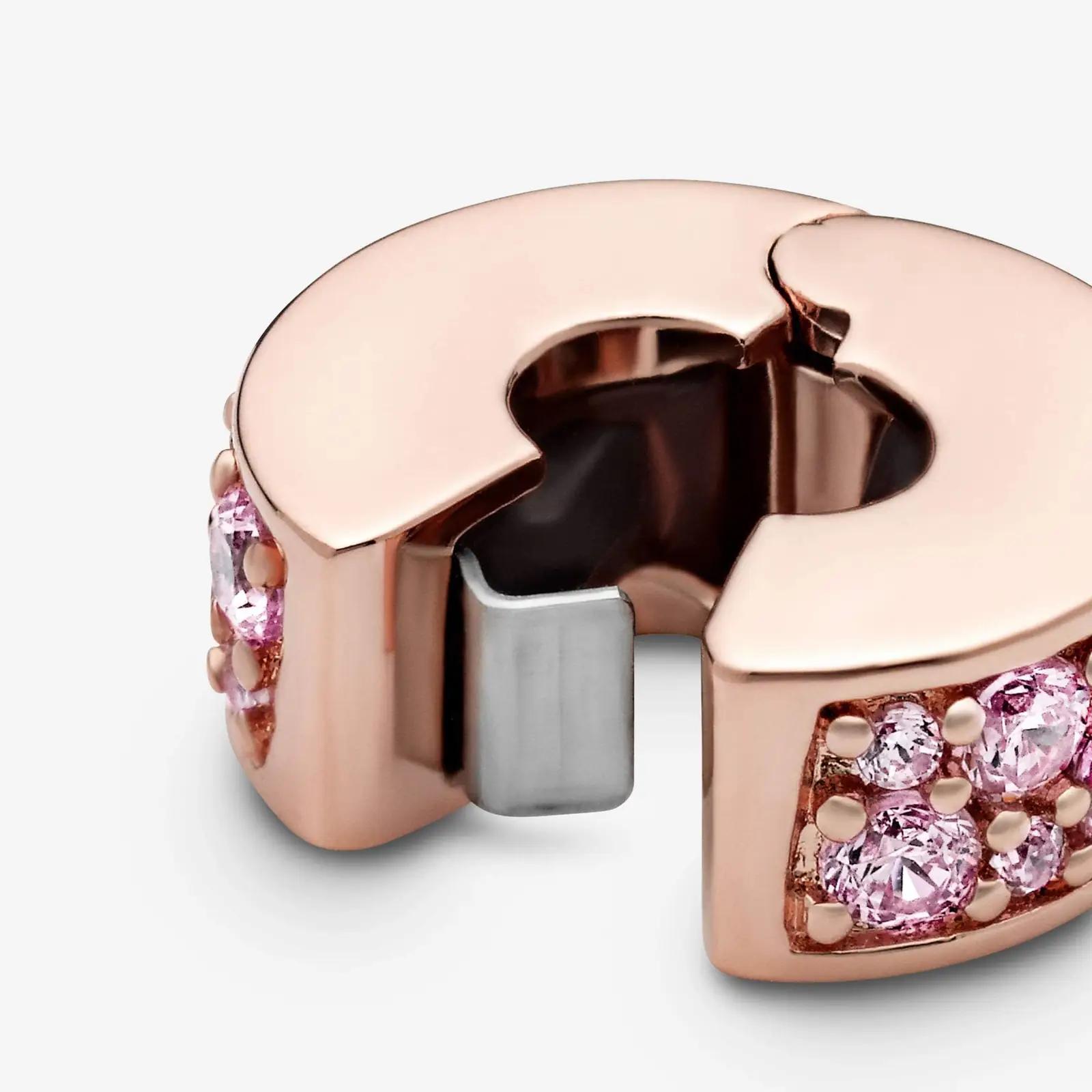 PANDORA roosakuldne pavé clip – elegantne ripats charm kingitus – pilt 7