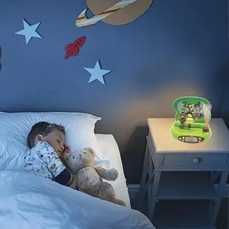 Lexibook rohelise Animal Crossing öövalgus- ja äratuskell lastele – kasutusnäide