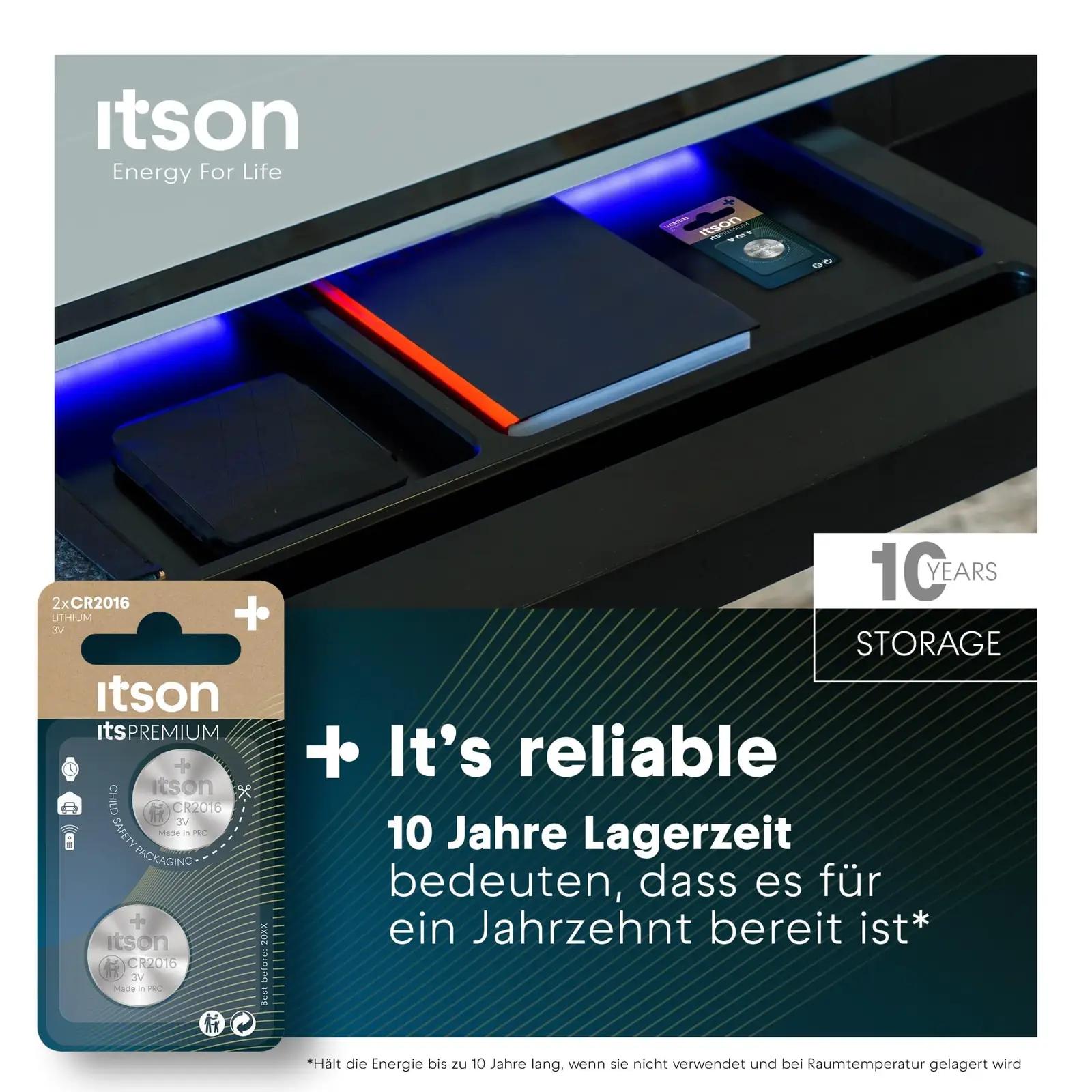 ITSON vastupidav CR2016 lithium-patarei — pikk säilivus ja sobiv – pakend ja tarvikud