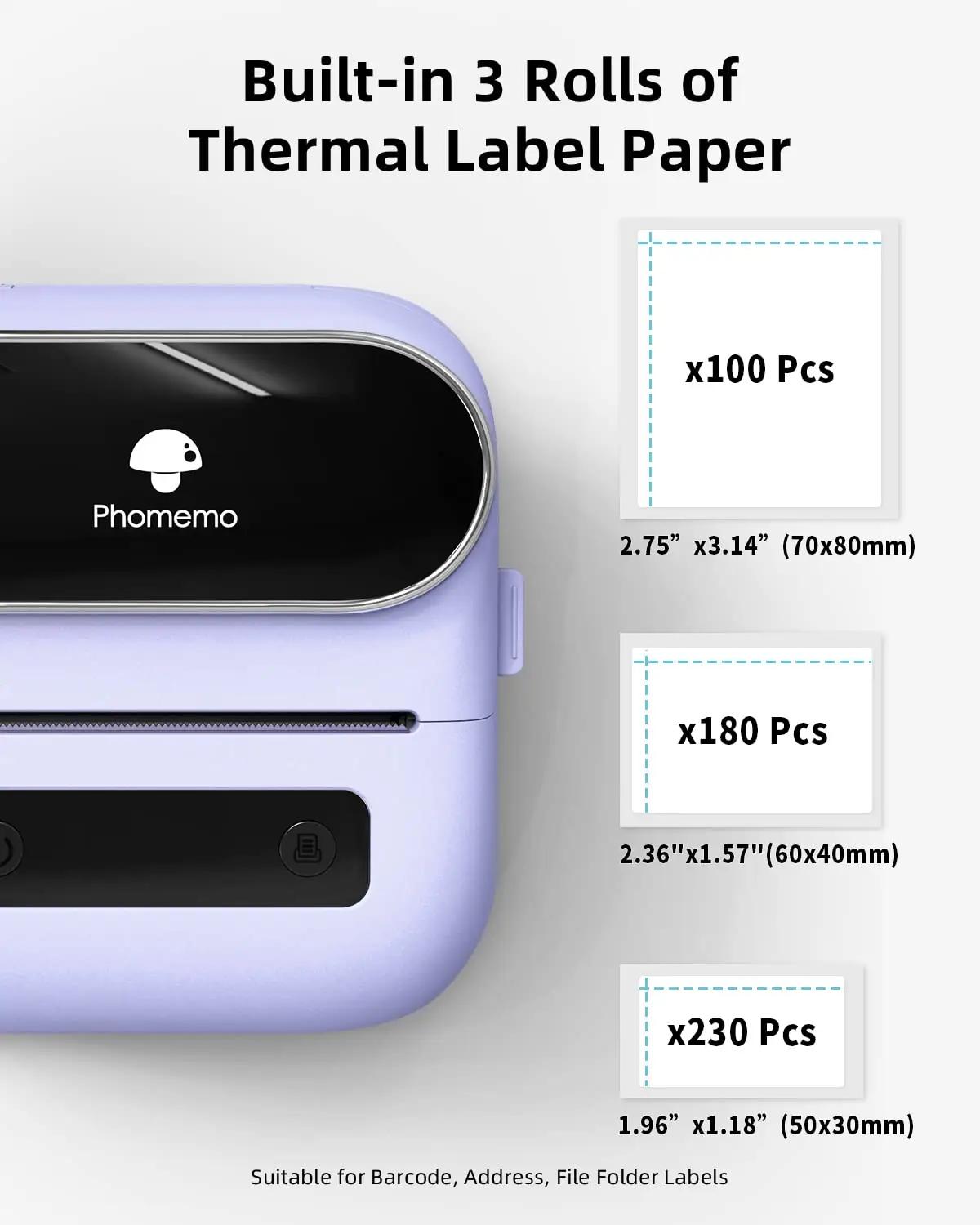 Phomemo kaasaskantav termoprinter etikettidele – pakend ja tarvikud