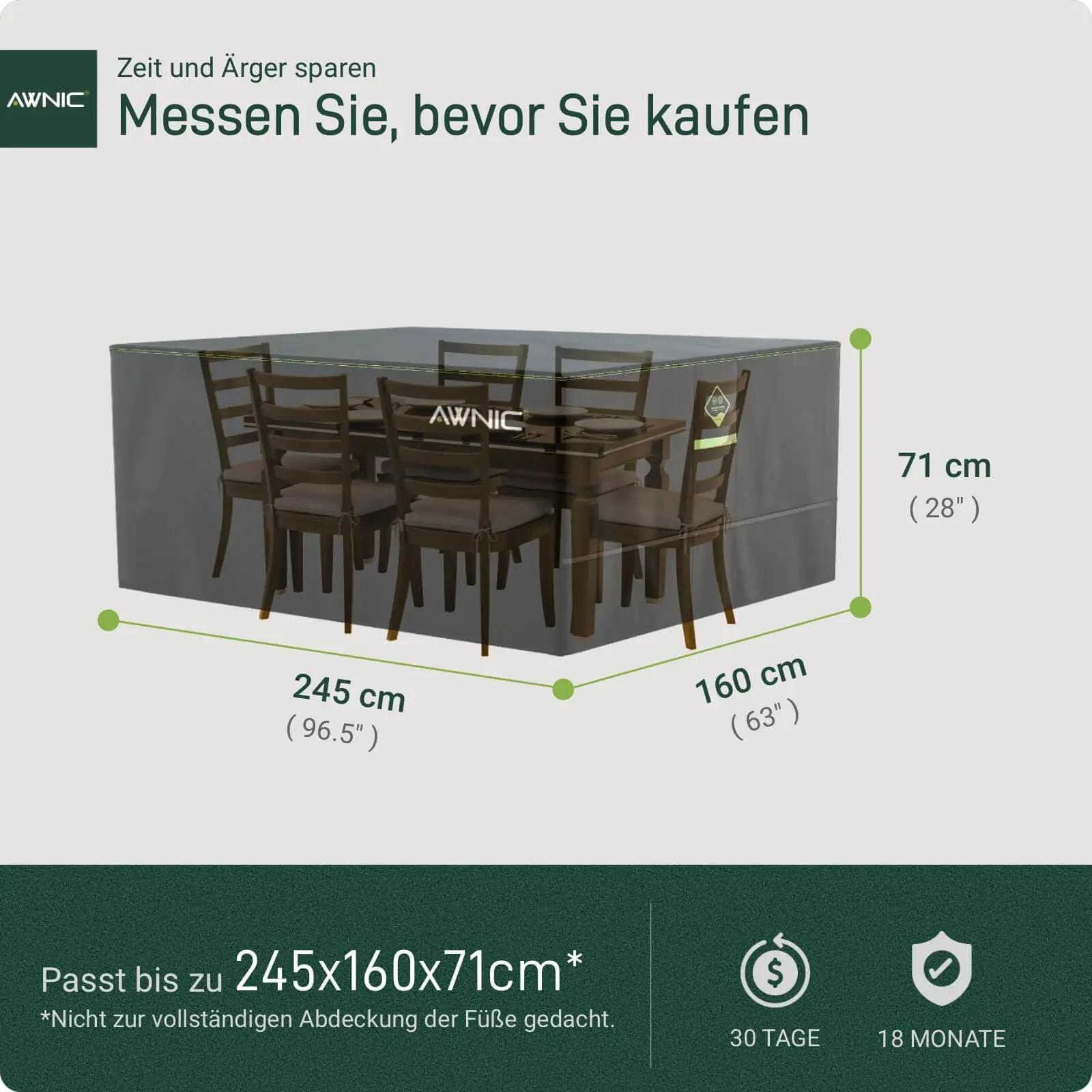Awnic veekindel terrassimööbli kate 245x160x71 cm – pilt 6
