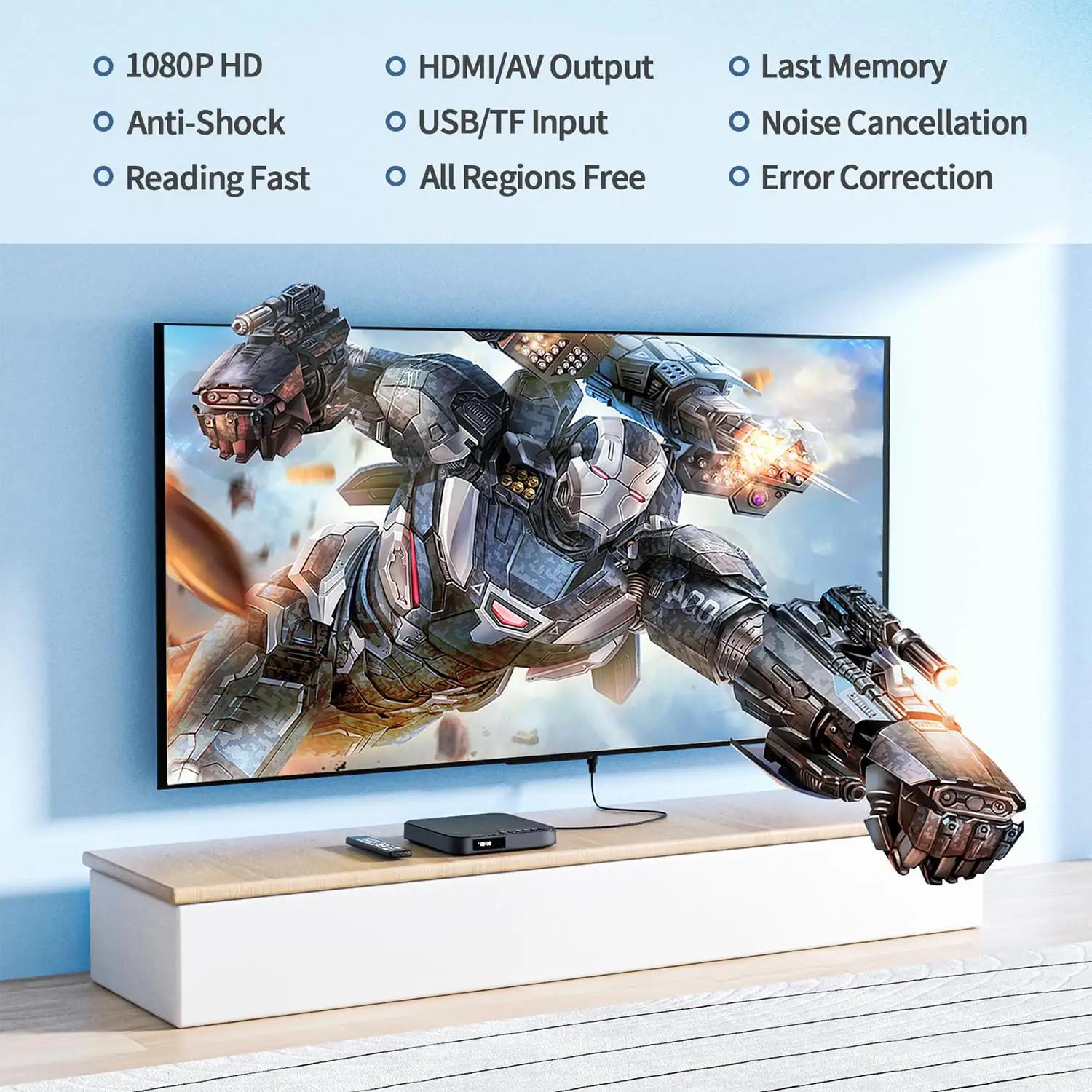 DESOBRY kompaktne mini DVD-mängija HDMI 1080P koduseks kasutuseks – detailne vaade