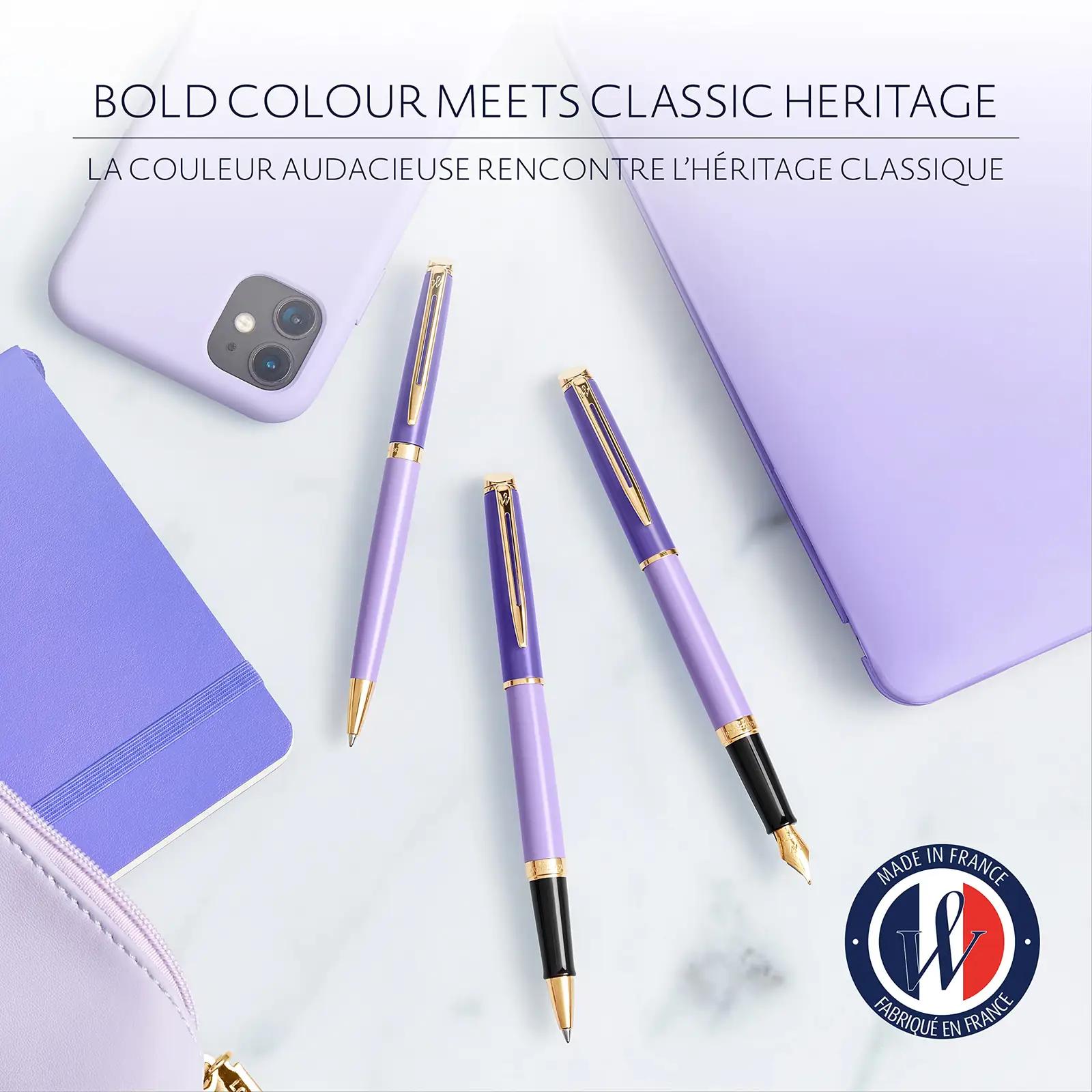 Waterman elegantne metallist sulepea violetses viimistluses – detailne vaade
