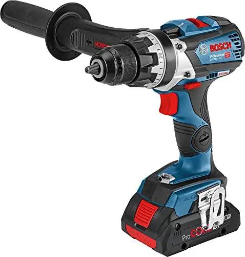 Bosch Professional töökindel metallist akutrell‑kruvikeeraja – pakend ja tarvikud