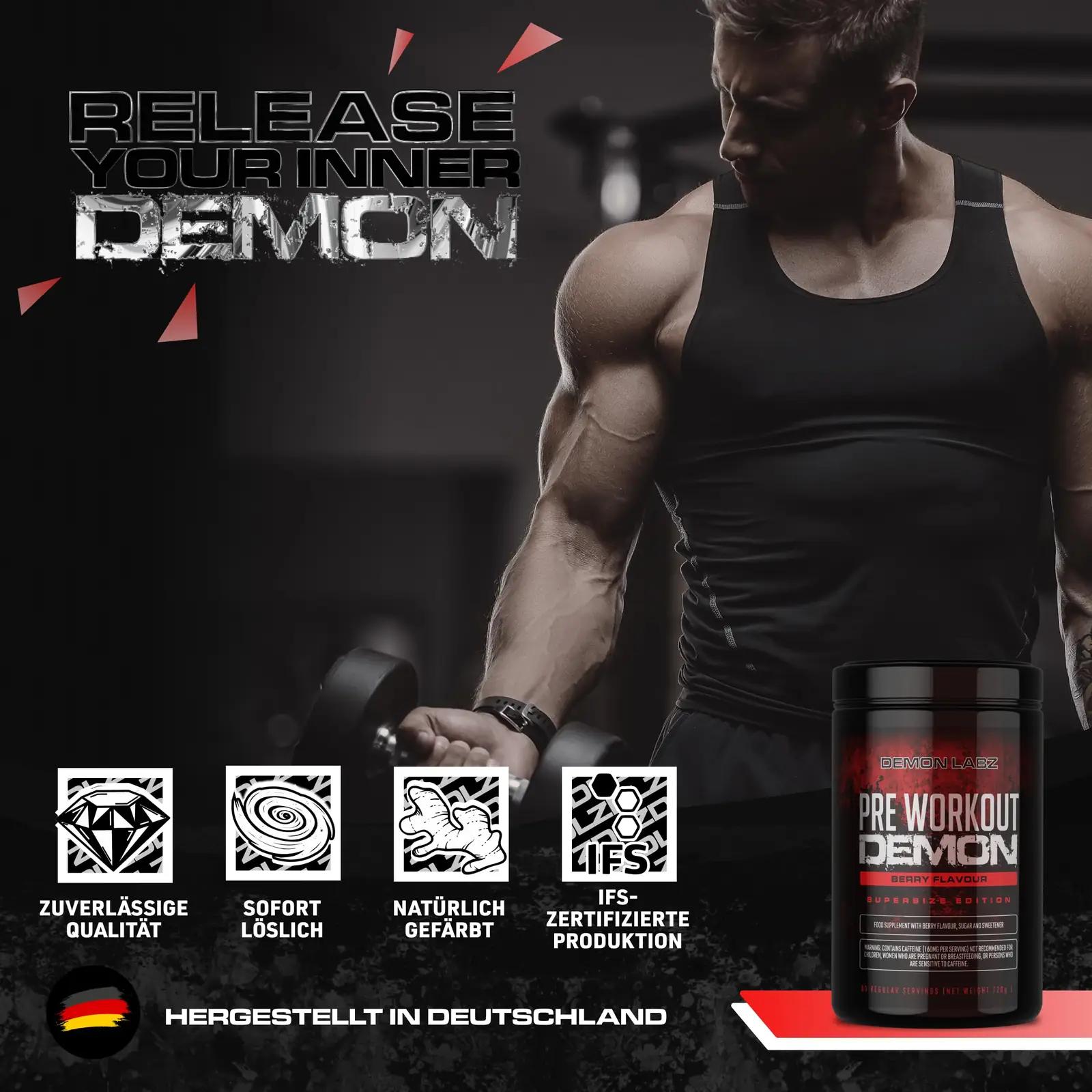DEMON LABZ pre-workout pulber – tugev energia ja lihastugi – kasutusnäide