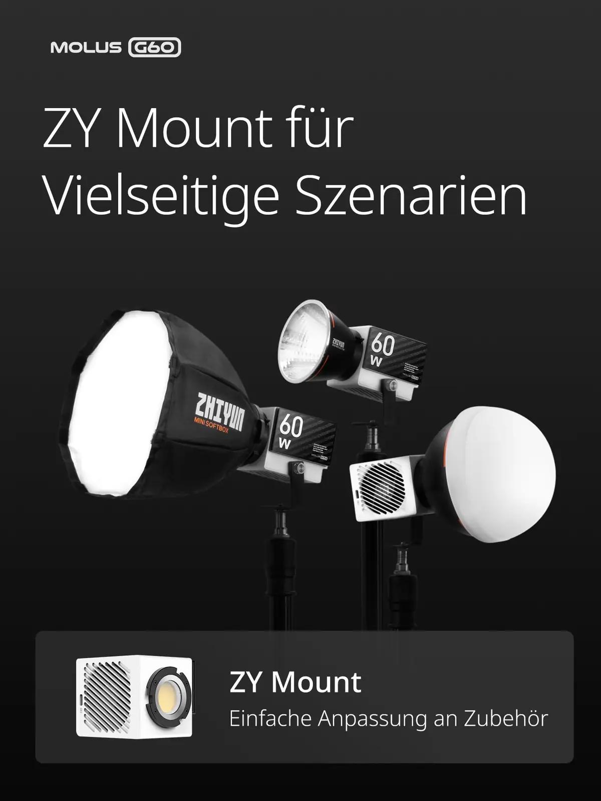 ZHIYUN kvaliteetne 60W COB videotuled – kompaktne ja võimas – pilt 8