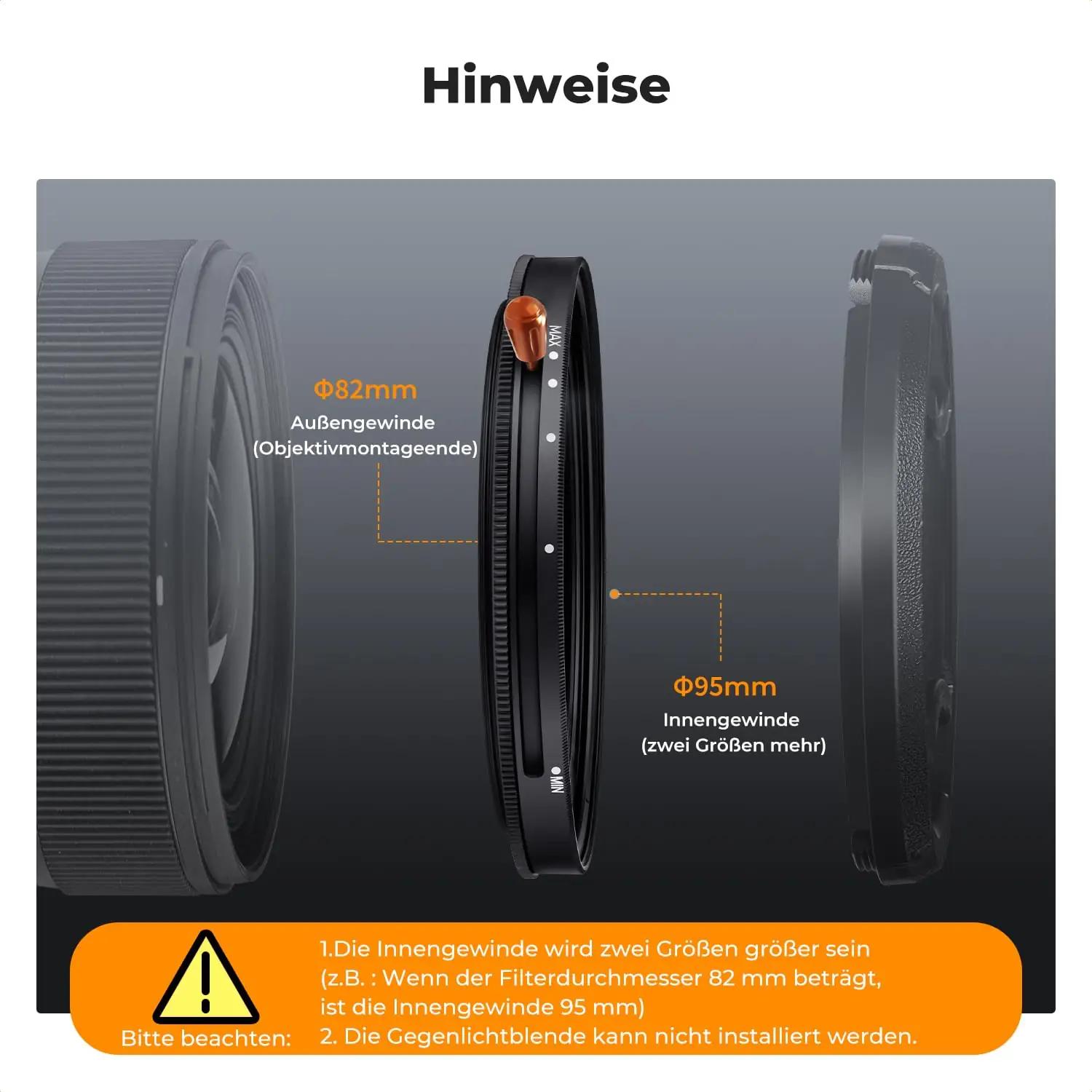 K&F CONCEPT 67mm klaasist polarisatsioon- ja ND-filter – pilt 7