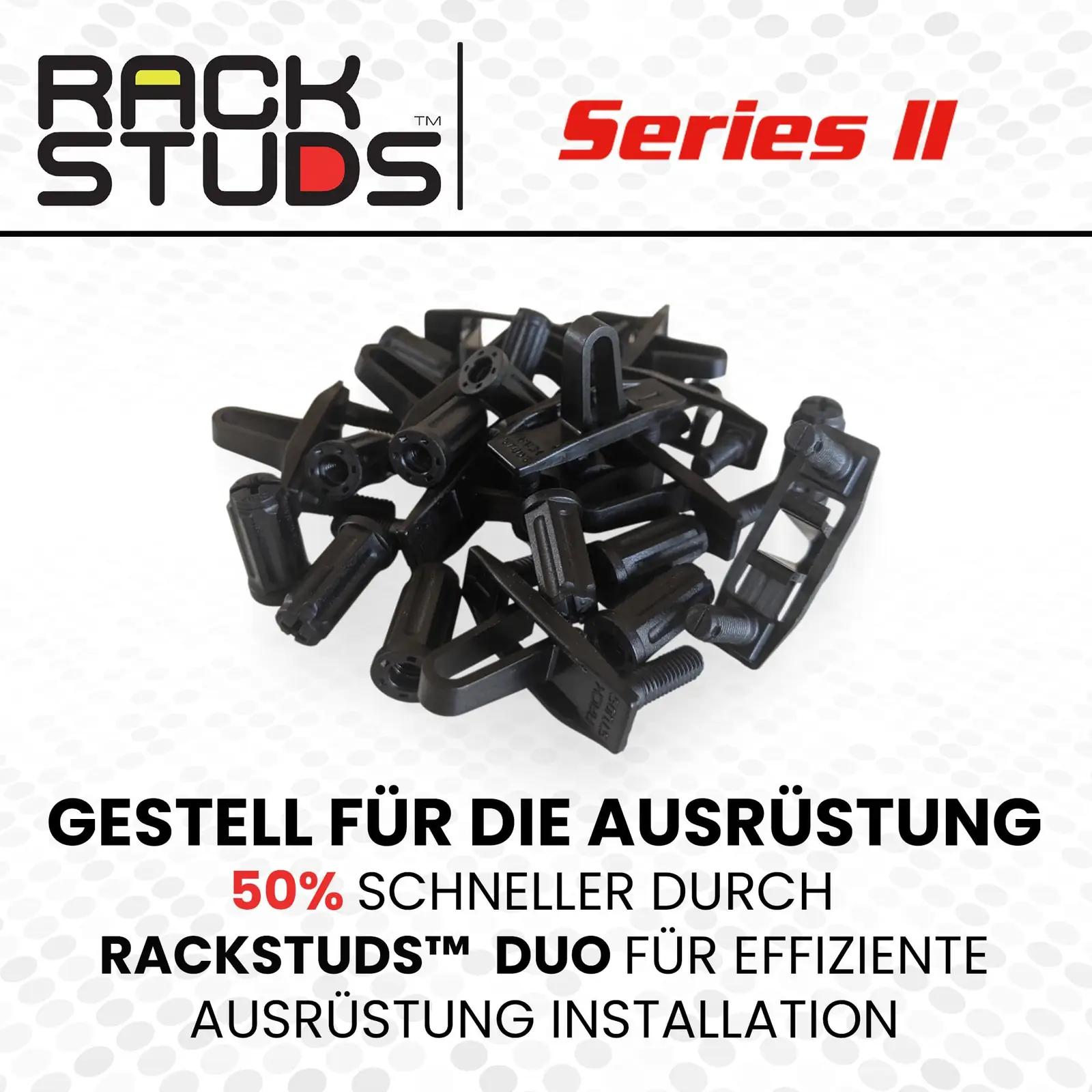 Rackstuds DUO50 rack-kinnitused — kindel ja kiire paigaldus – kasutusnäide