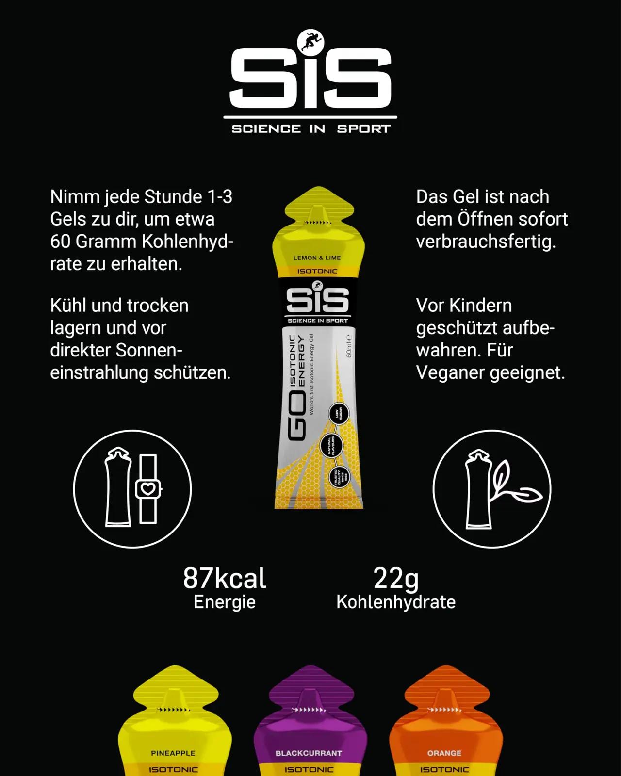 Science in Sport energigeelid 35x60ml – isotooniline ja vegan – kasutusnäide