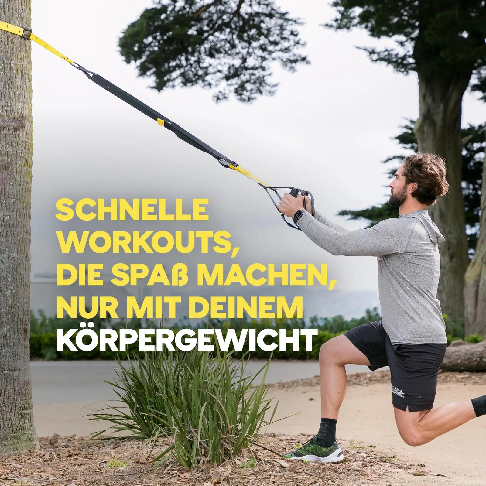 TRX vastupidav nylon rihmasüsteem koduseks treeninguks – pakend ja tarvikud