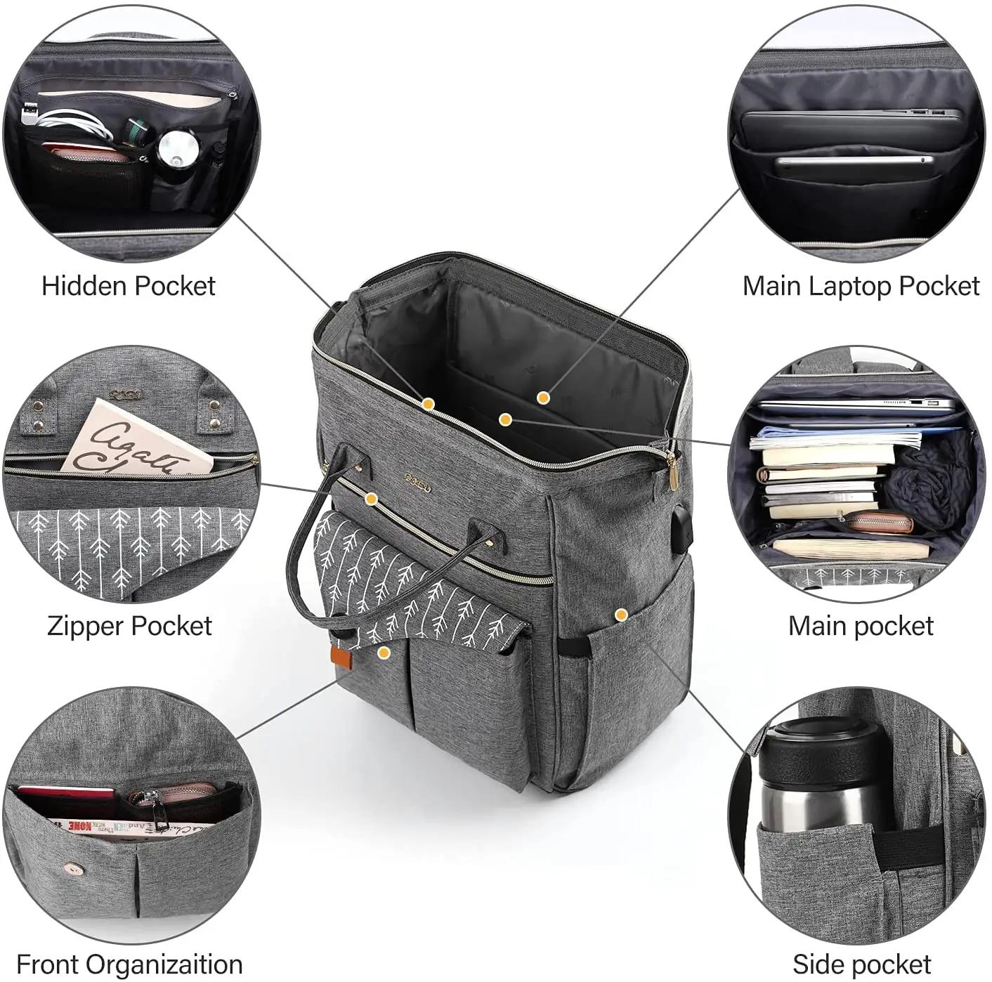 RJEU elegantne polyester seljakott 17,3″ sülearvutile – detailne vaade