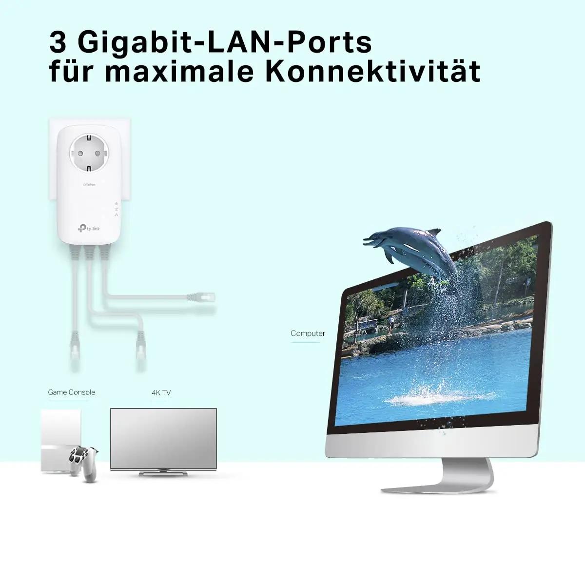 TP-Link kodune Powerline komplekt — kiire 1300Mbit/s ühendus – detailne vaade