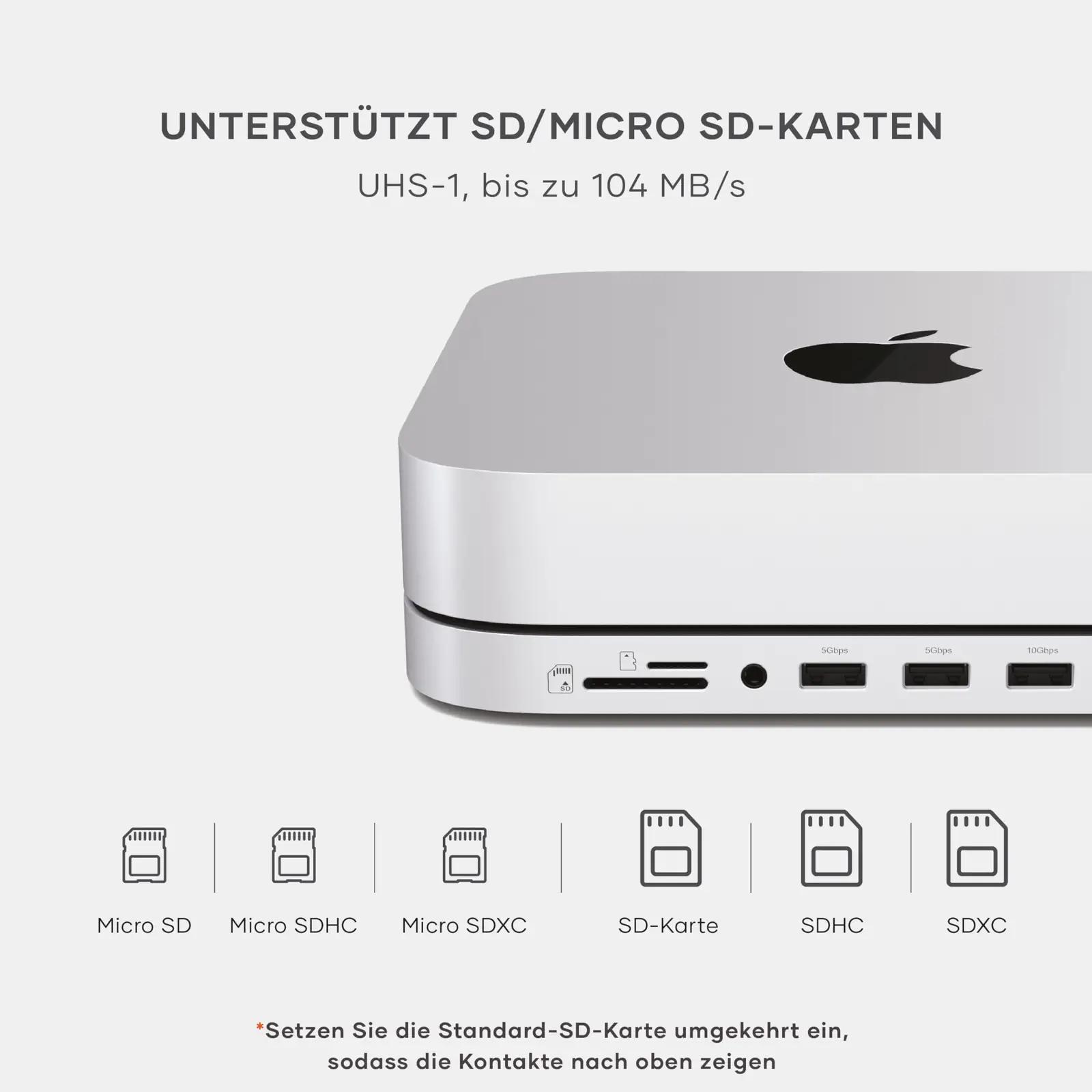 SATECHI elegantne Mac mini hub ja SSD-korpus — alumiiniumist – lisavaade