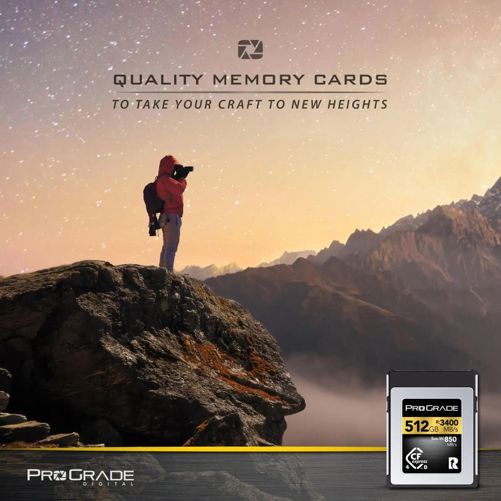 ProGrade Digital kuldne CFexpress 4.0 512 GB – kiire salvestus – kasutusnäide