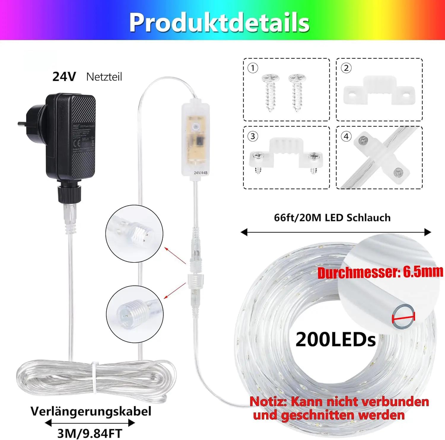 StarryEver LED valgussõlm 20 m — romantiline aiameeleolu – lisavaade